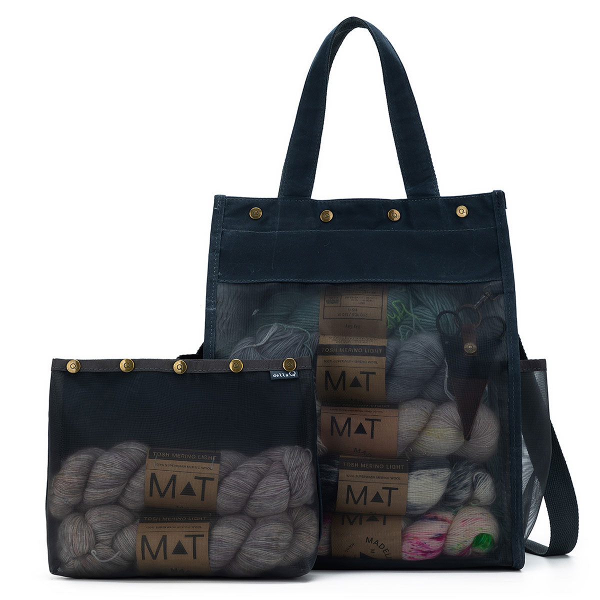 della Q Premium Maker's Tall Mesh Tote - Blue for Crafting Enthusiasts
