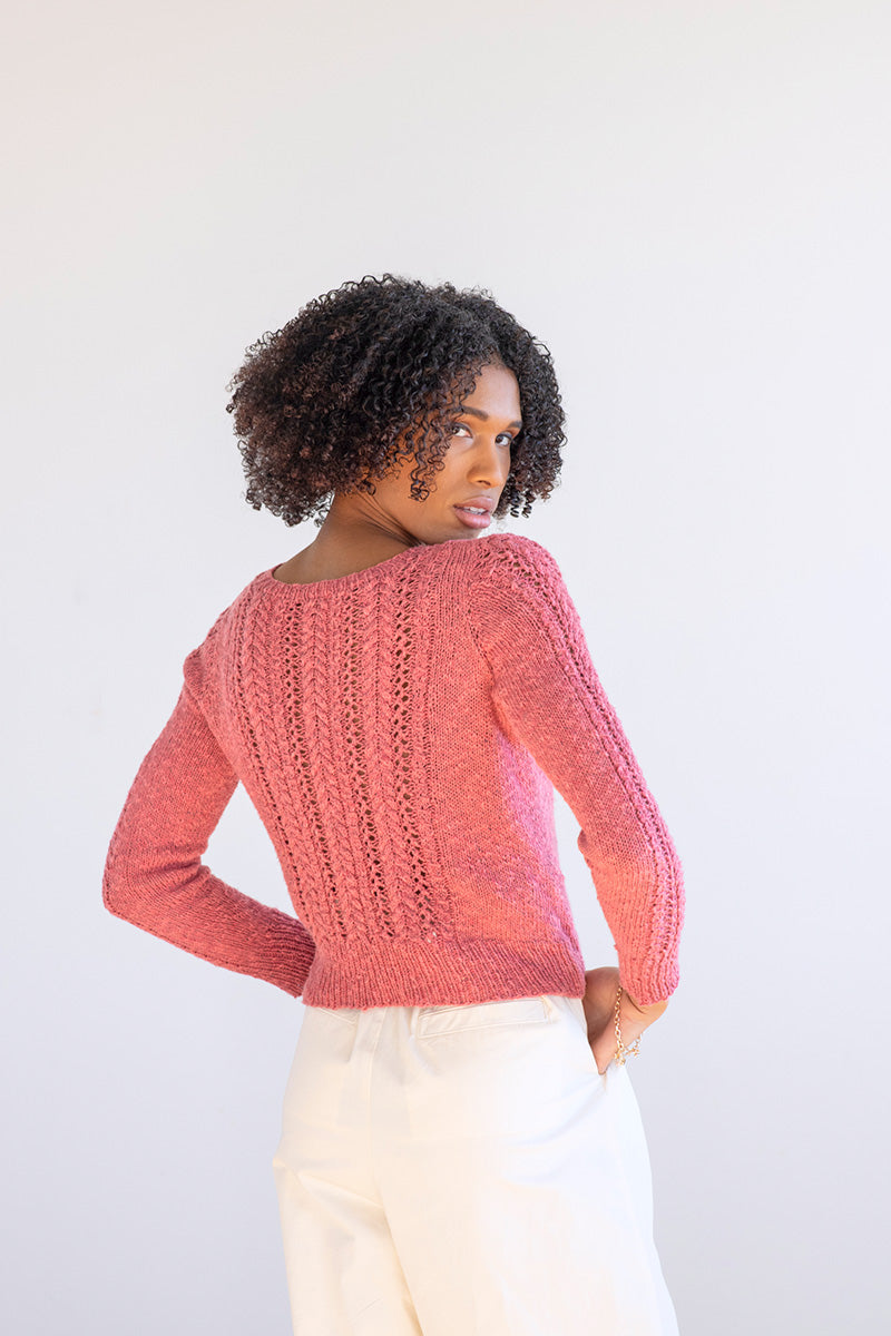 Berroco Meraki Patterns - Stylish Cynna Pullover PDF Download - Cable and Lace Design