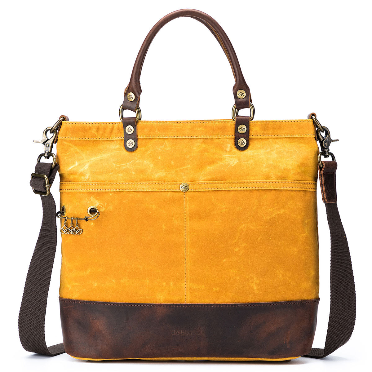 della Q Maker's Premium Canvas Tote - Mustard for Knitters and Crocheters