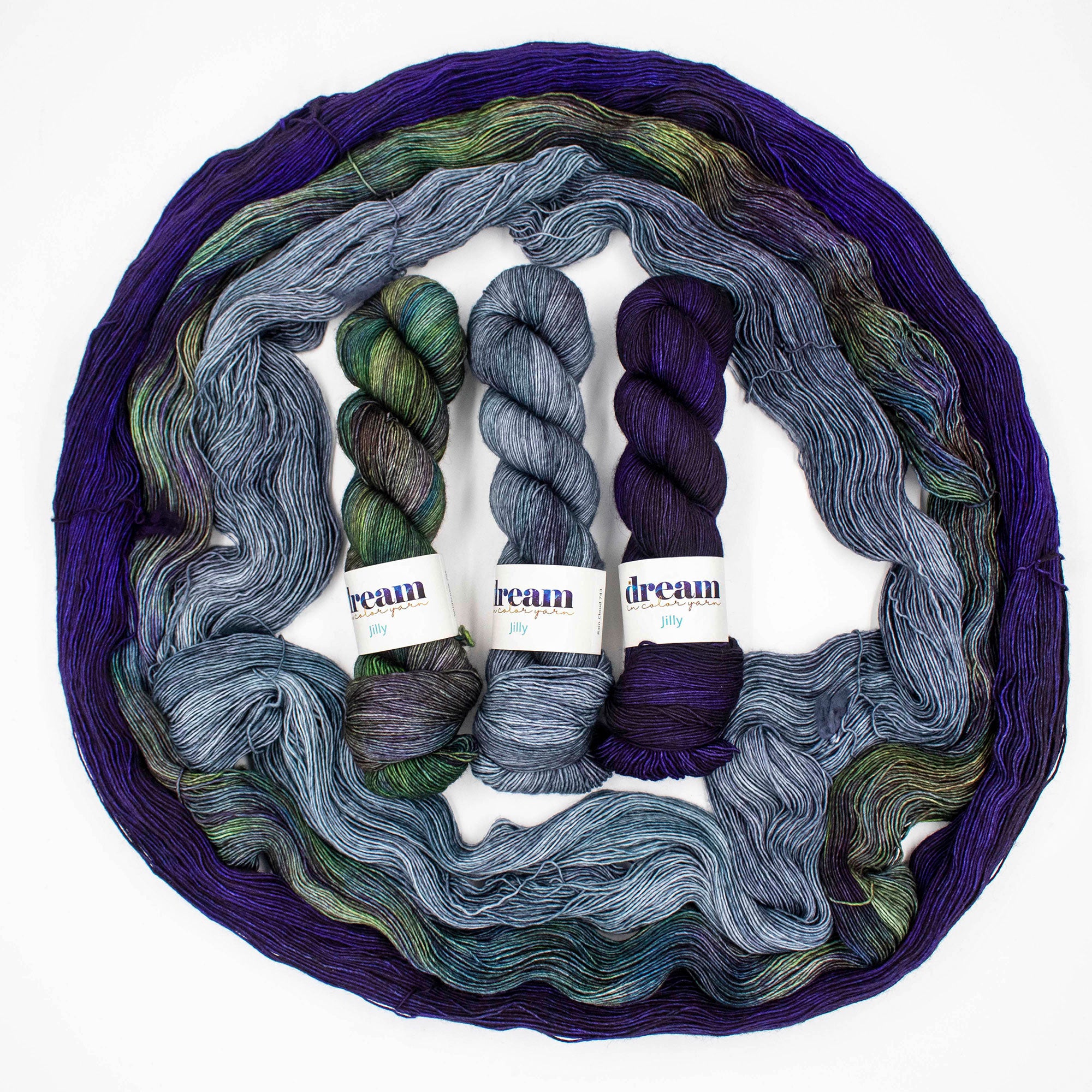 Dream in Color Jilly Shawl Kits - Stunning Enchanted Plum for Gorgeous Shawls