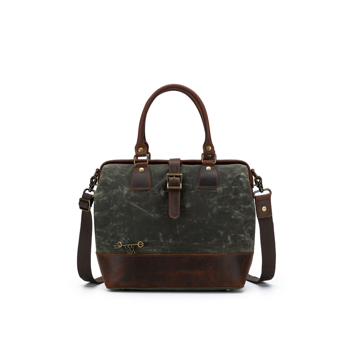 della Q Maker's Olive Canvas Satchel - Ideal for Knitters and Crocheters