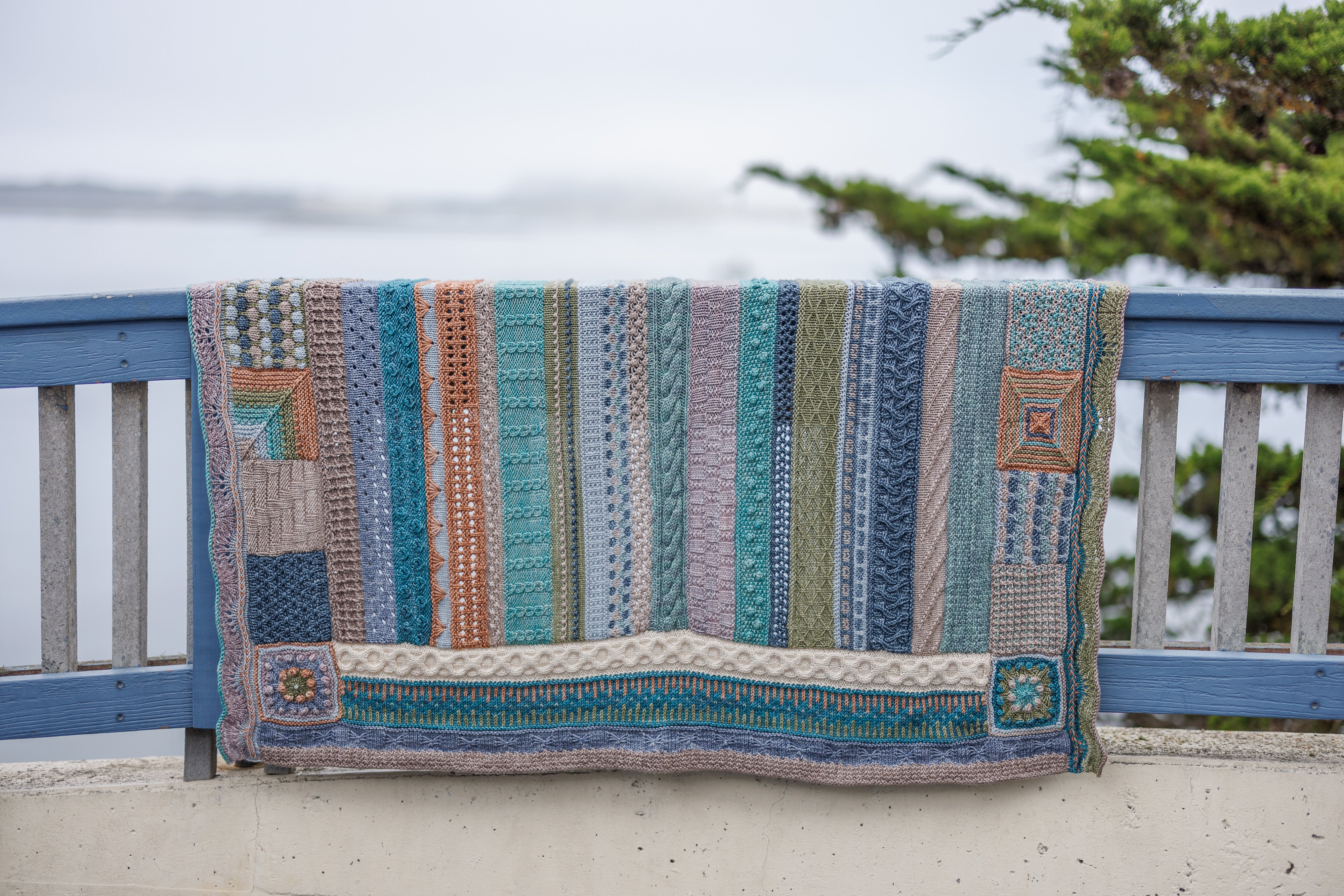 Jimmy Beans Wool 2025 Luxury Knit Blanket Club Kits - Madelinetosh Tosh Blanket in Beachy Keen Colorway