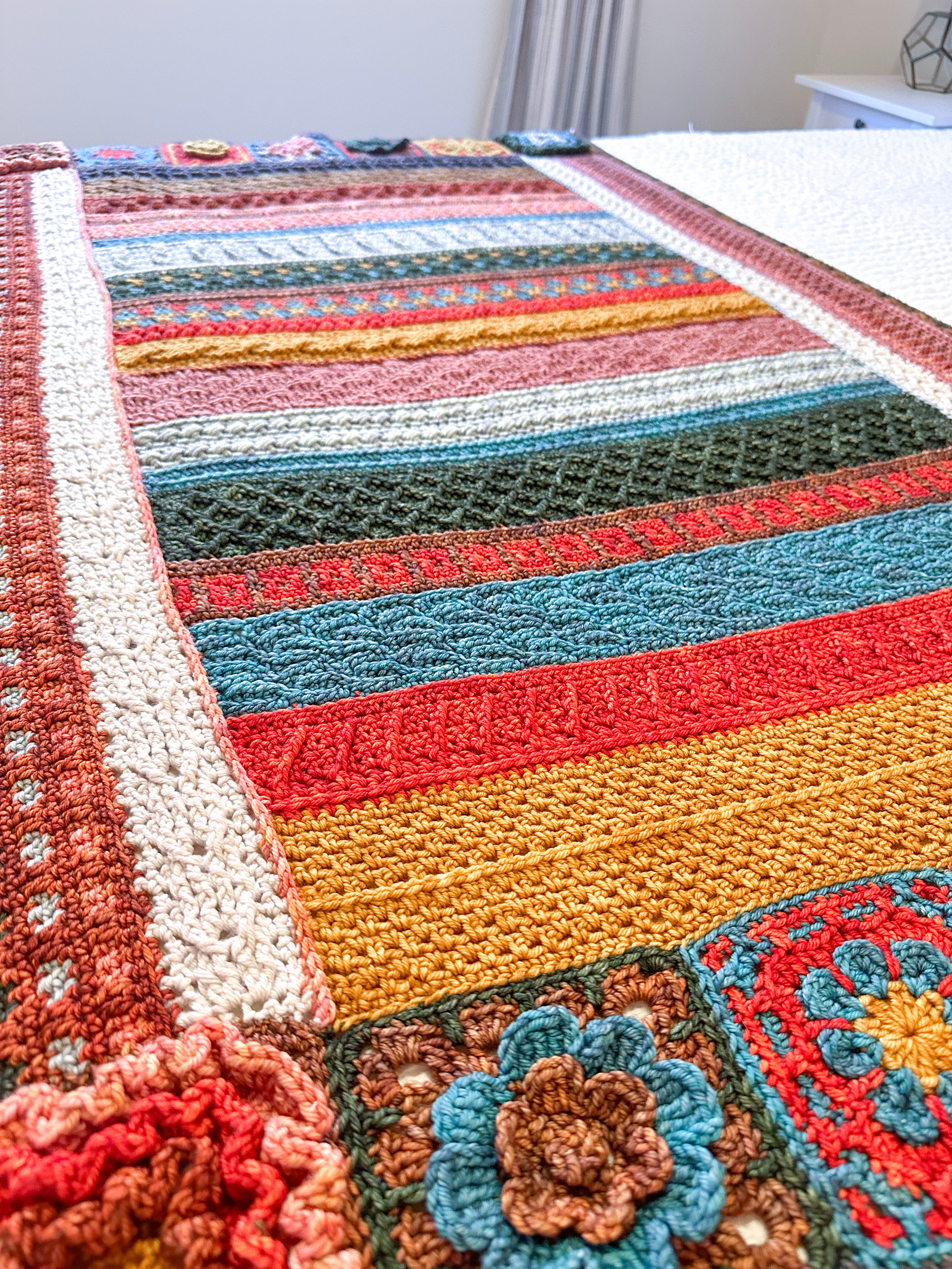 Jimmy Beans Wool 2025 Crochet Blanket Club Kits - Madelinetosh Tosh Blanket - Trailblazer Colorway