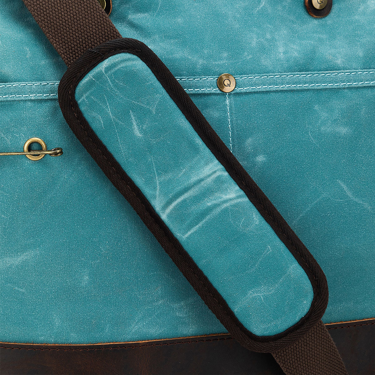 della Q Maker's Premium Canvas Tote in Teal for Knitters and Crocheters