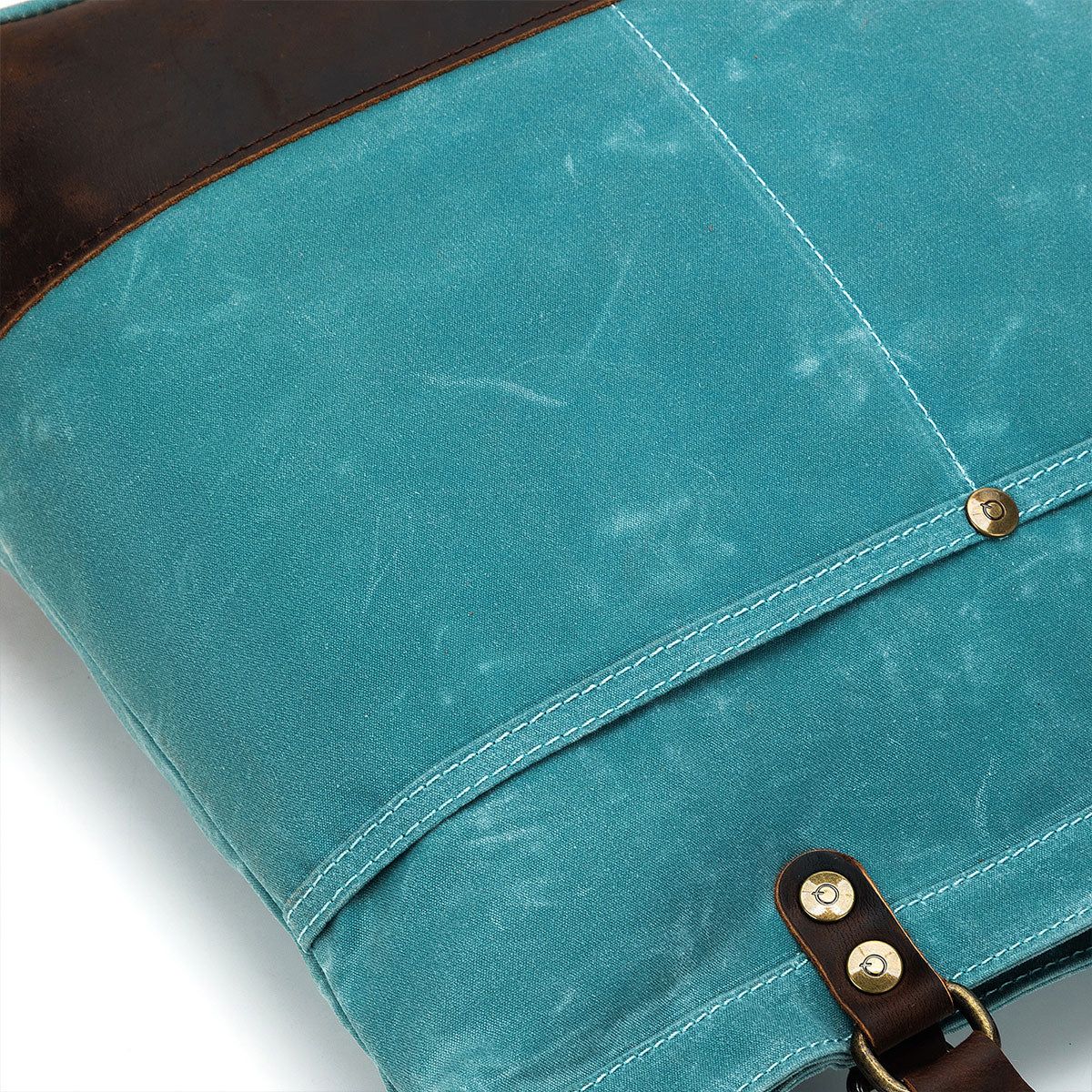 della Q Maker's Premium Canvas Tote in Teal for Knitters and Crocheters