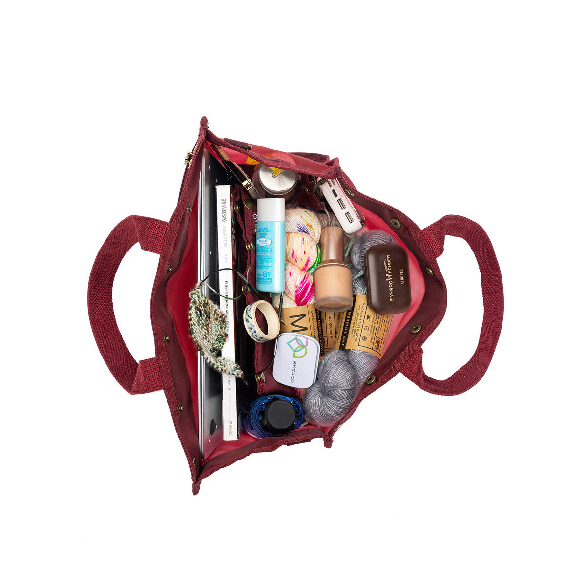 della Q Maker's Stylish Red Mesh Tote for Craft Enthusiasts