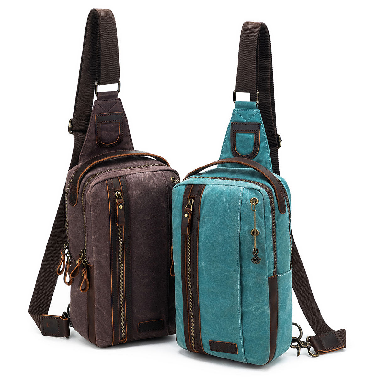 della Q Maker's Mini Messenger Bag - Teal, Lightweight & Water-Repellent