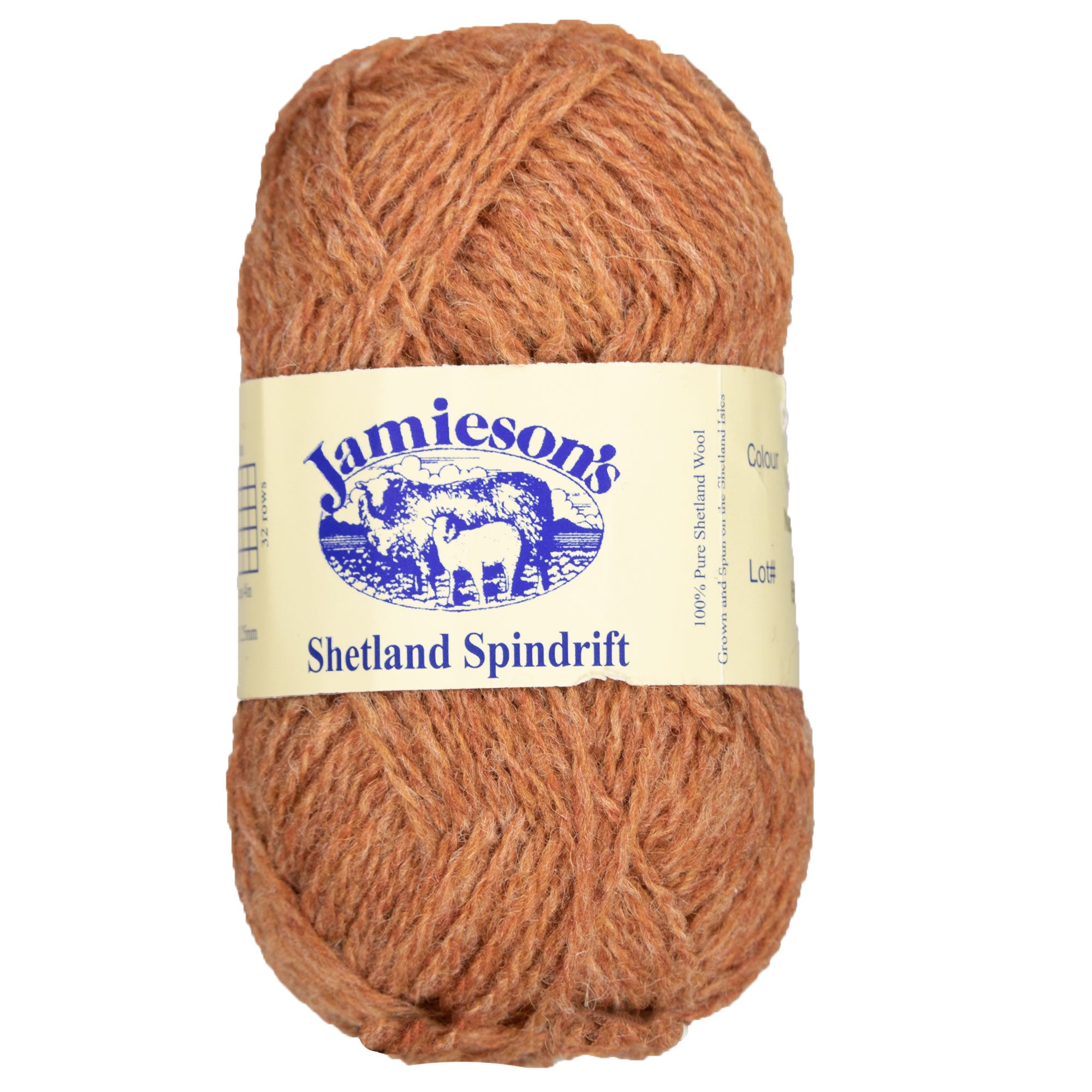 Jamieson's of Shetland Spindrift 2-Ply Yarn - 1200 Nutmeg for Crochet & Fair Isle Knitting
