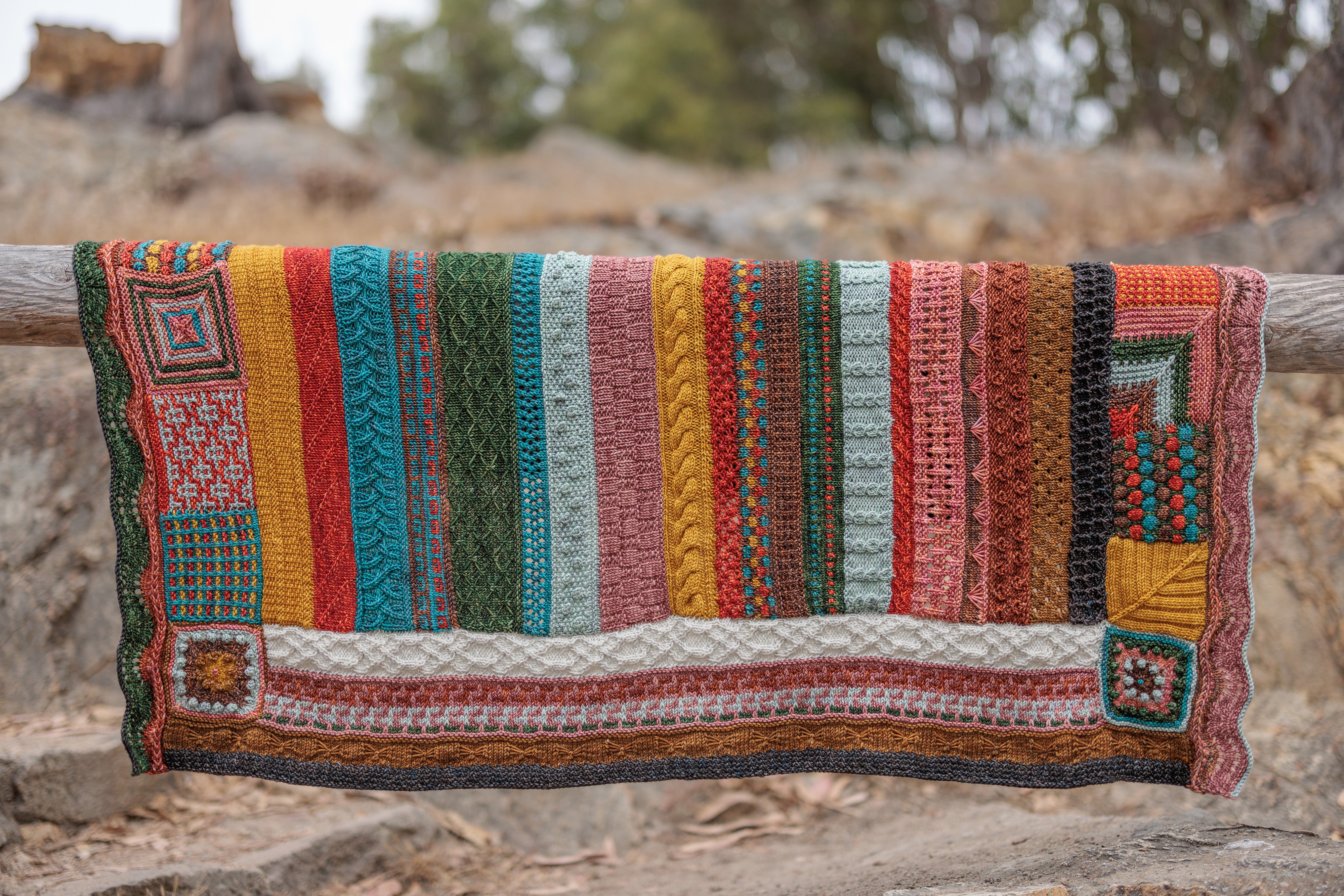 Jimmy Beans Wool 2025 Luxury Knit Blanket Club Kits - Madelinetosh Tosh Blanket in Trailblazer Colorway