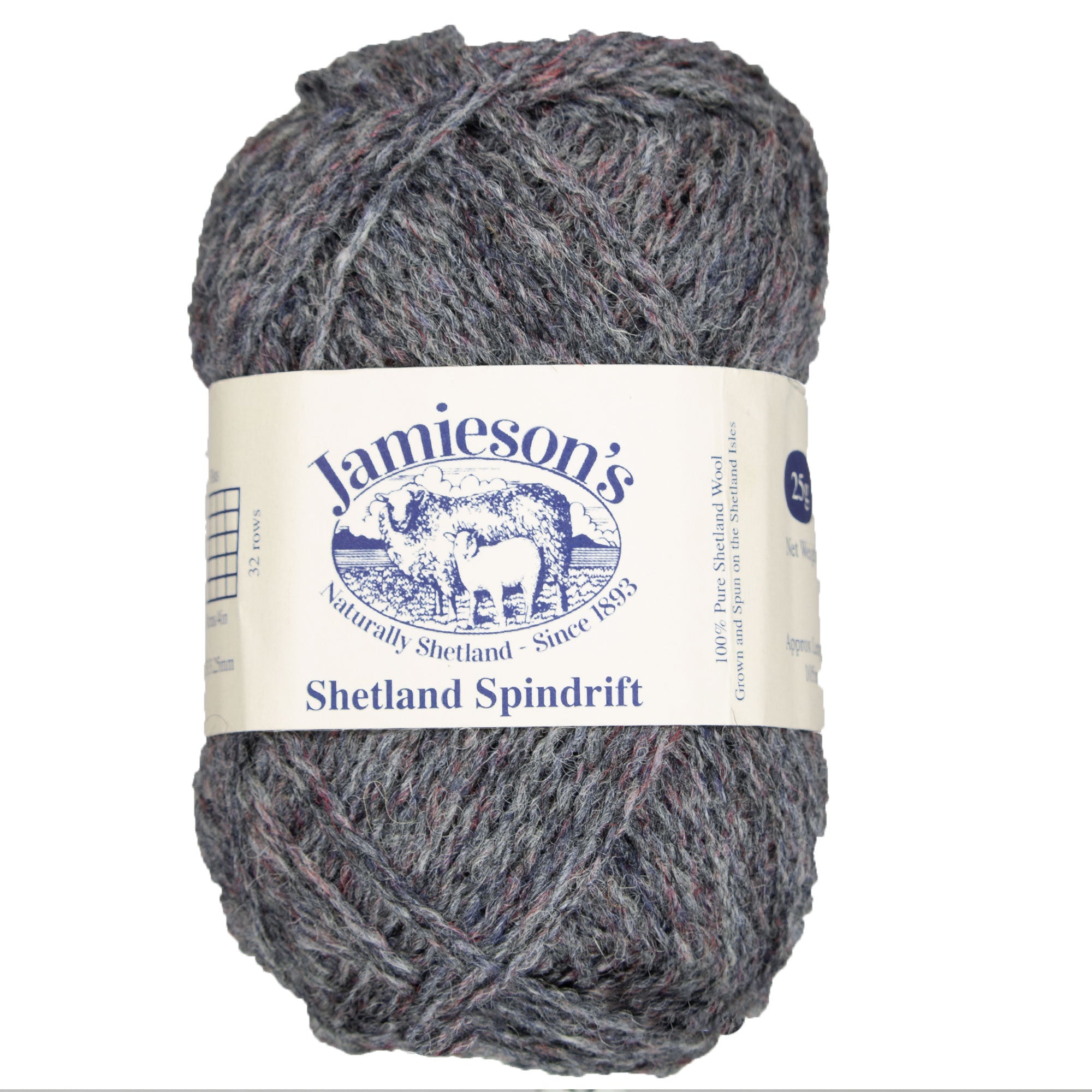 Jamieson's of Shetland Spindrift 2-Ply Yarn - 125 Slate: Ideal for Crochet and Fair Isle Knitting