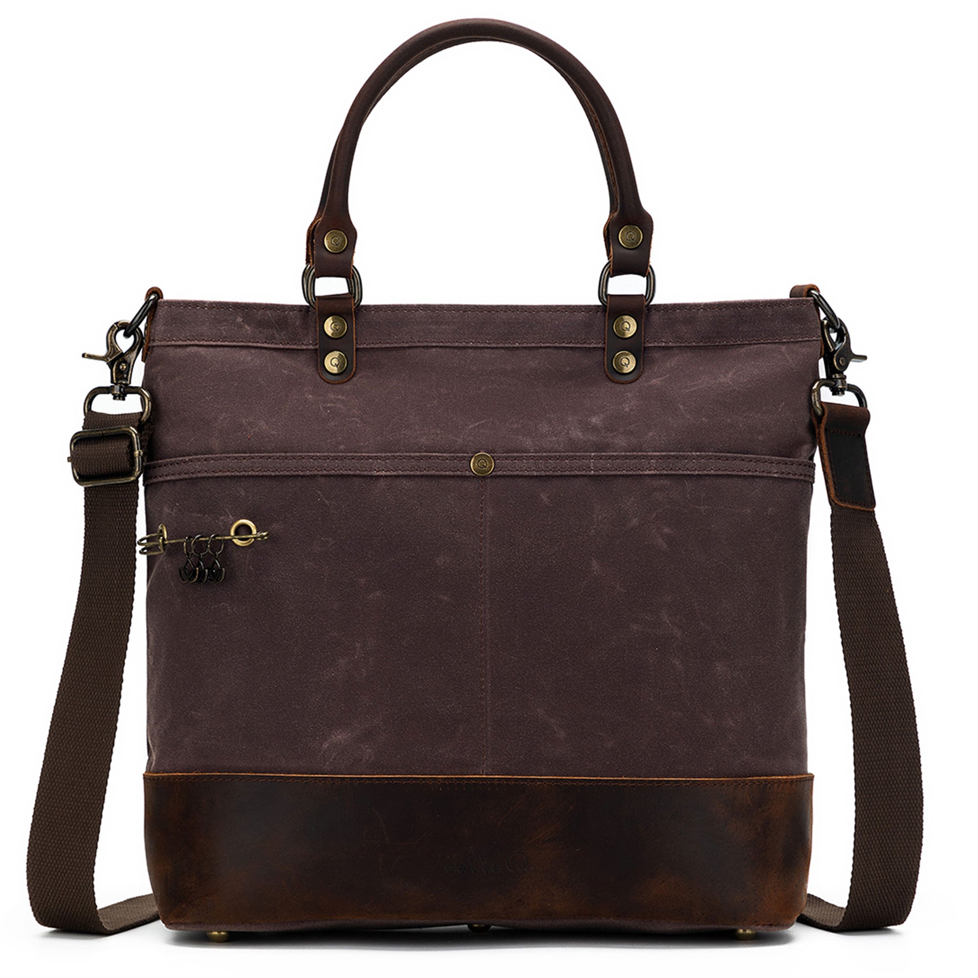 della Q Maker's Cocoa Canvas Tote for Knitters and Crocheters