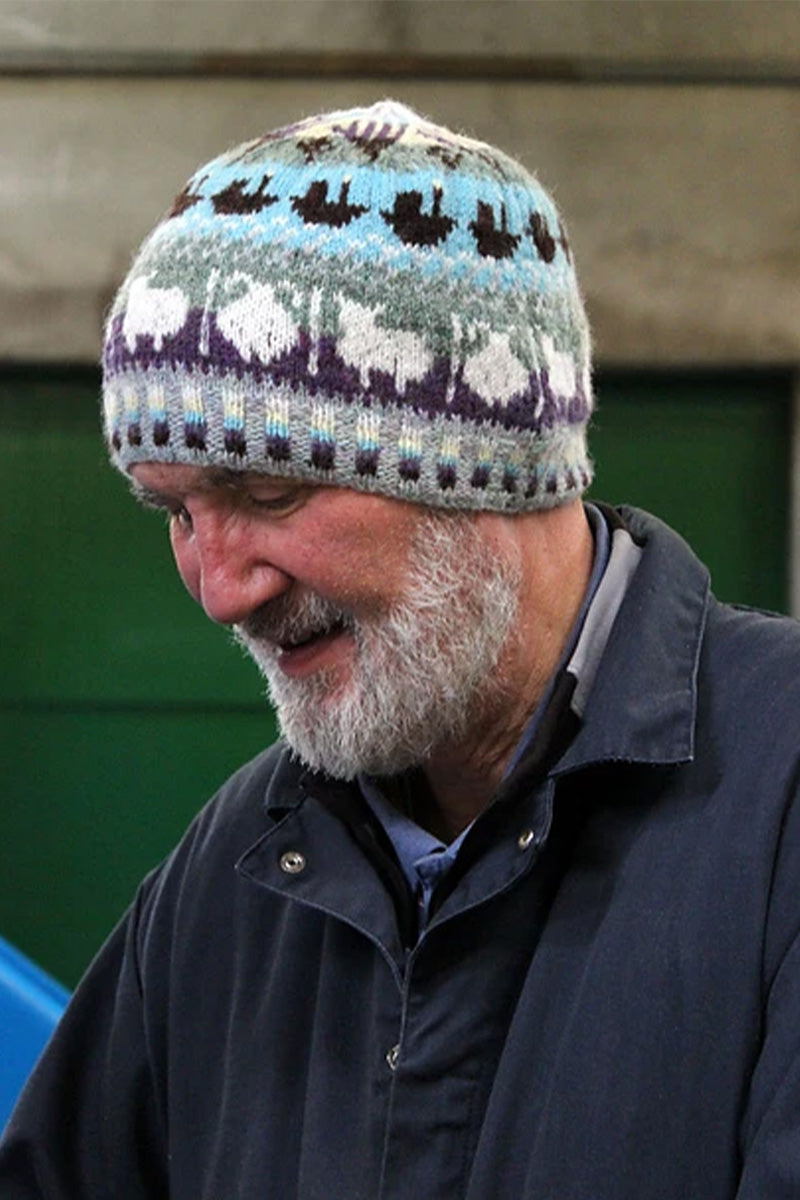 Jamieson's of Shetland Stunning Roadside Beanie Knitting Kit Inspired by Shetland Sheep and Fishing Boats