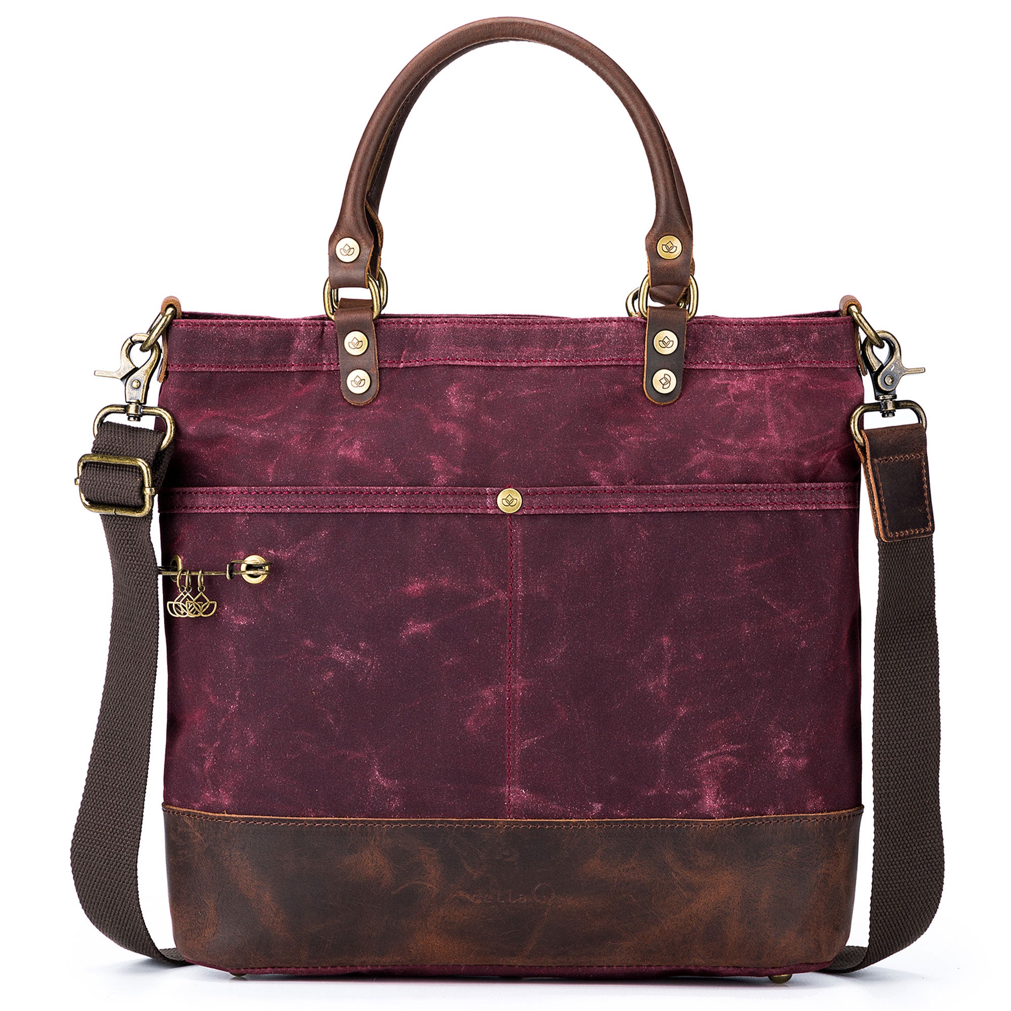 della Q Maker's Premium Red Canvas Tote for Knitters and Crocheters