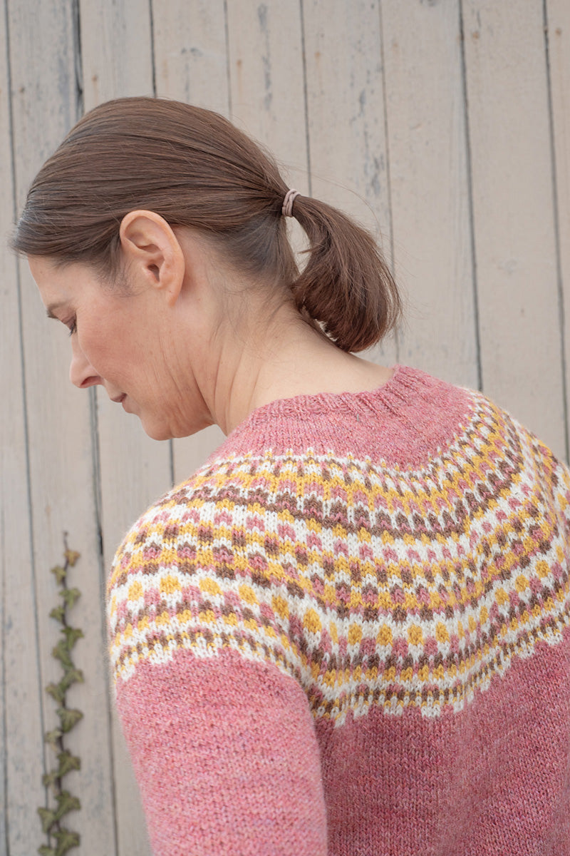 Berroco Fall 2022 Collection Patterns - Plein Air Pullover PDF Download - Colorworked or Lace Yoke Options