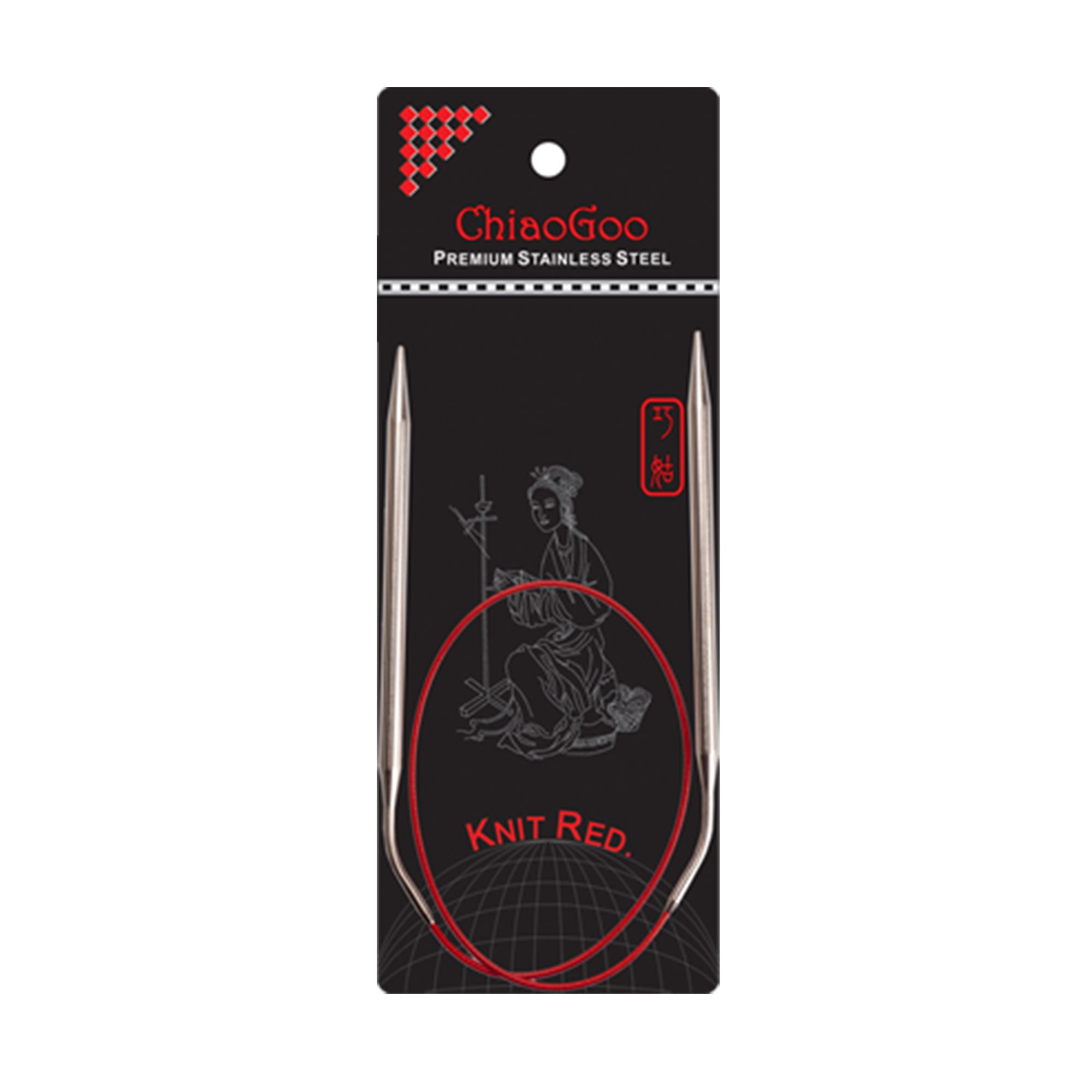 ChiaoGoo Super-Smooth RED Circular Knitting Needles - US 10 (6.00mm) - 24