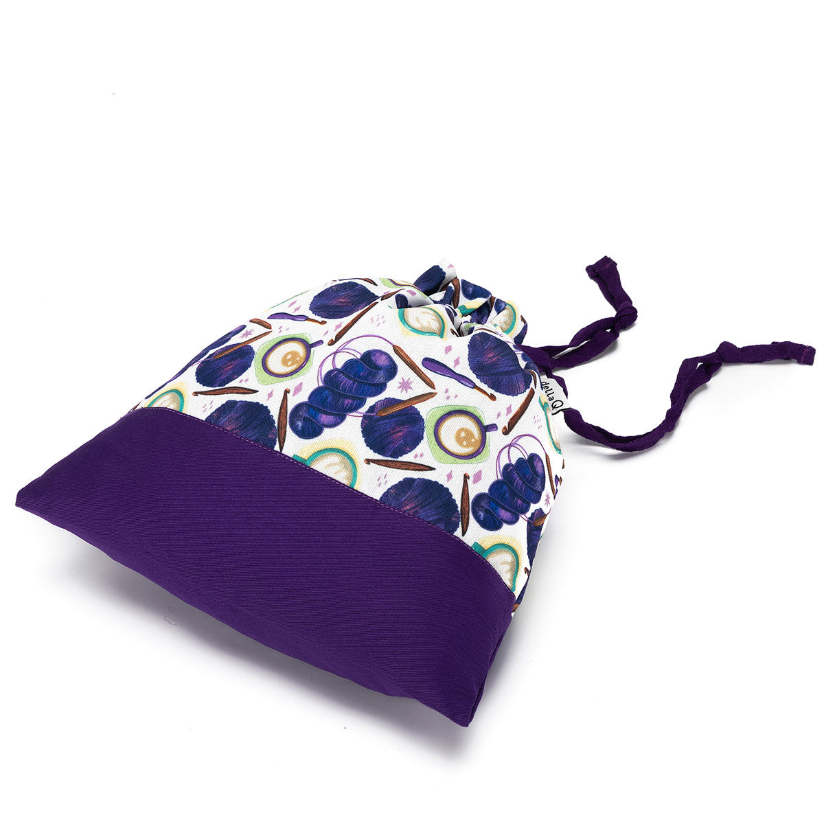 della Q Small Eden Project Bag 115-1 - Stunning Fabric Print Collection in Coffee and Yarn Green