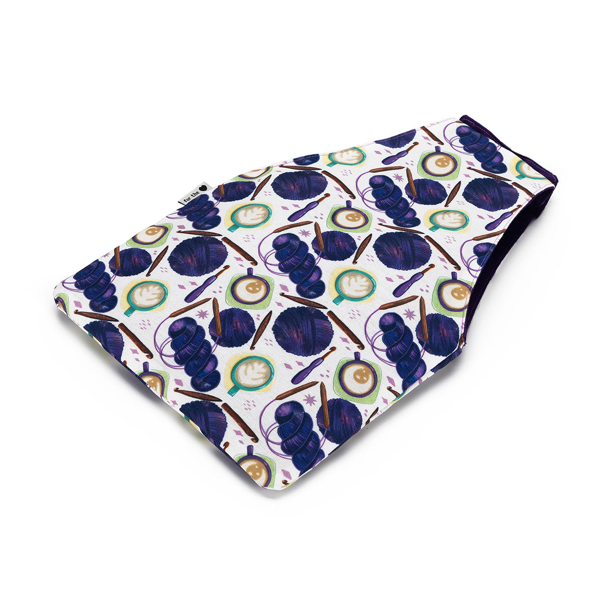 della Q Nora Lightweight Compact Fabric Print Wrist Bag 1300 - 1 - Coffee and Yarn Green