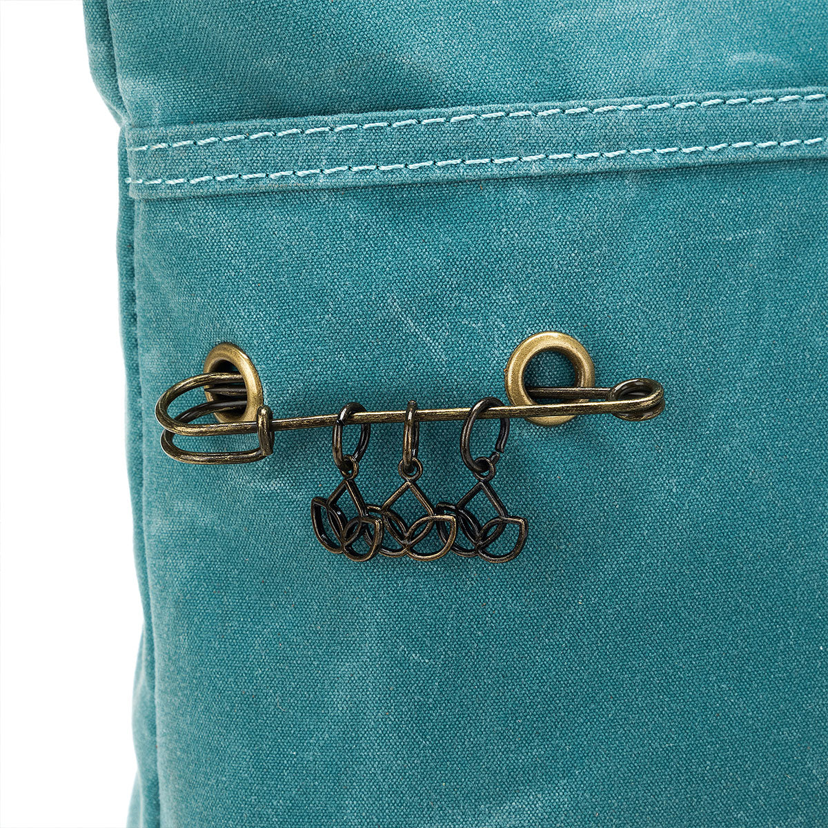 della Q Maker's Premium Canvas Tote in Teal for Knitters and Crocheters