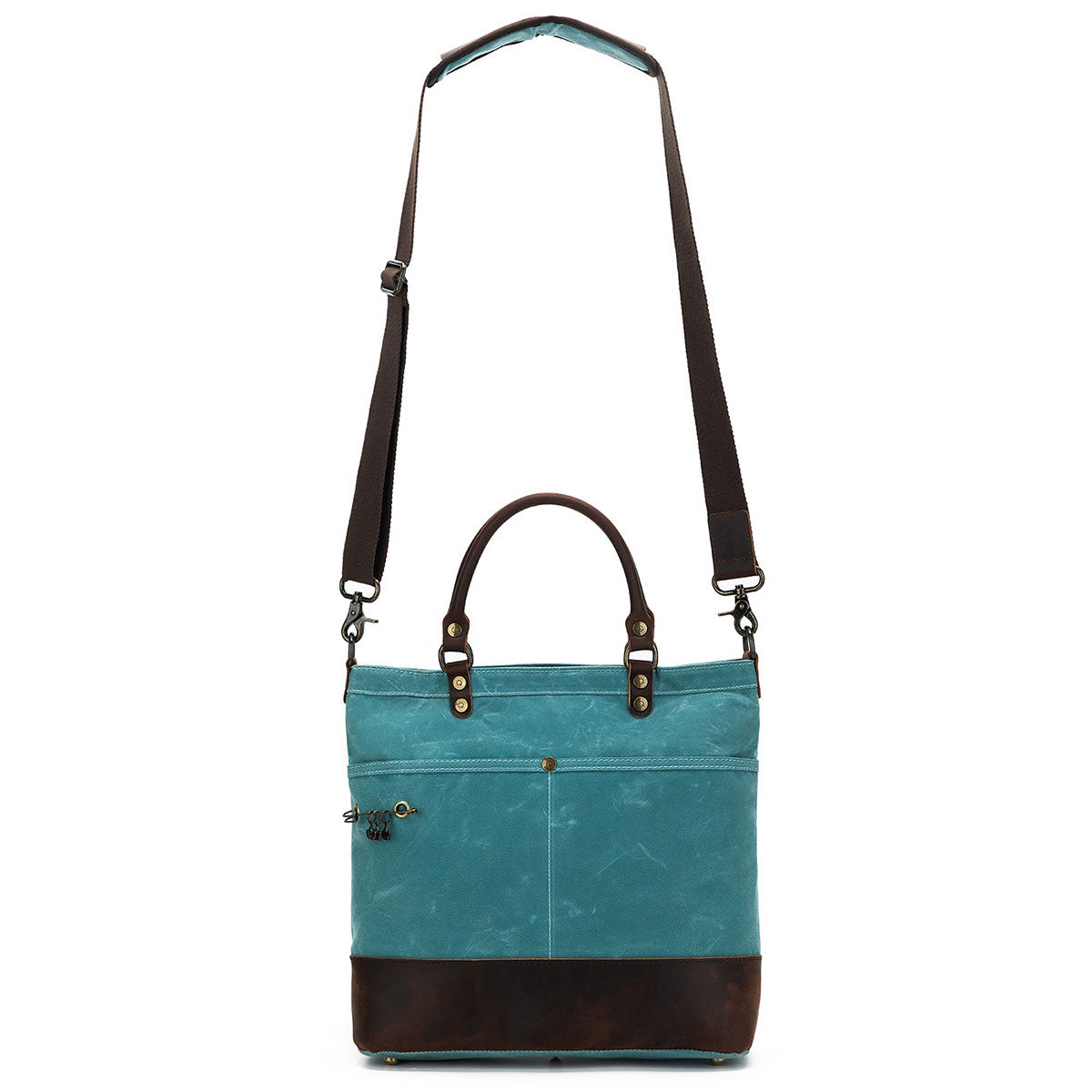 della Q Maker's Premium Canvas Tote in Teal for Knitters and Crocheters
