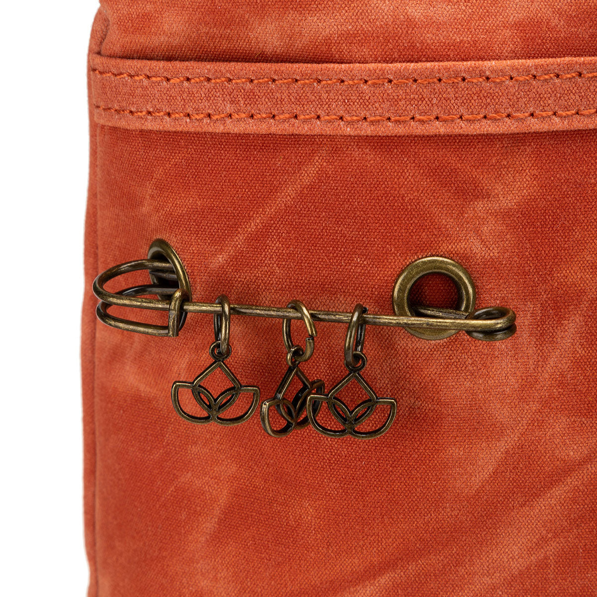 della Q Maker's Stylish Orange Canvas Tote for Knitters and Crocheters