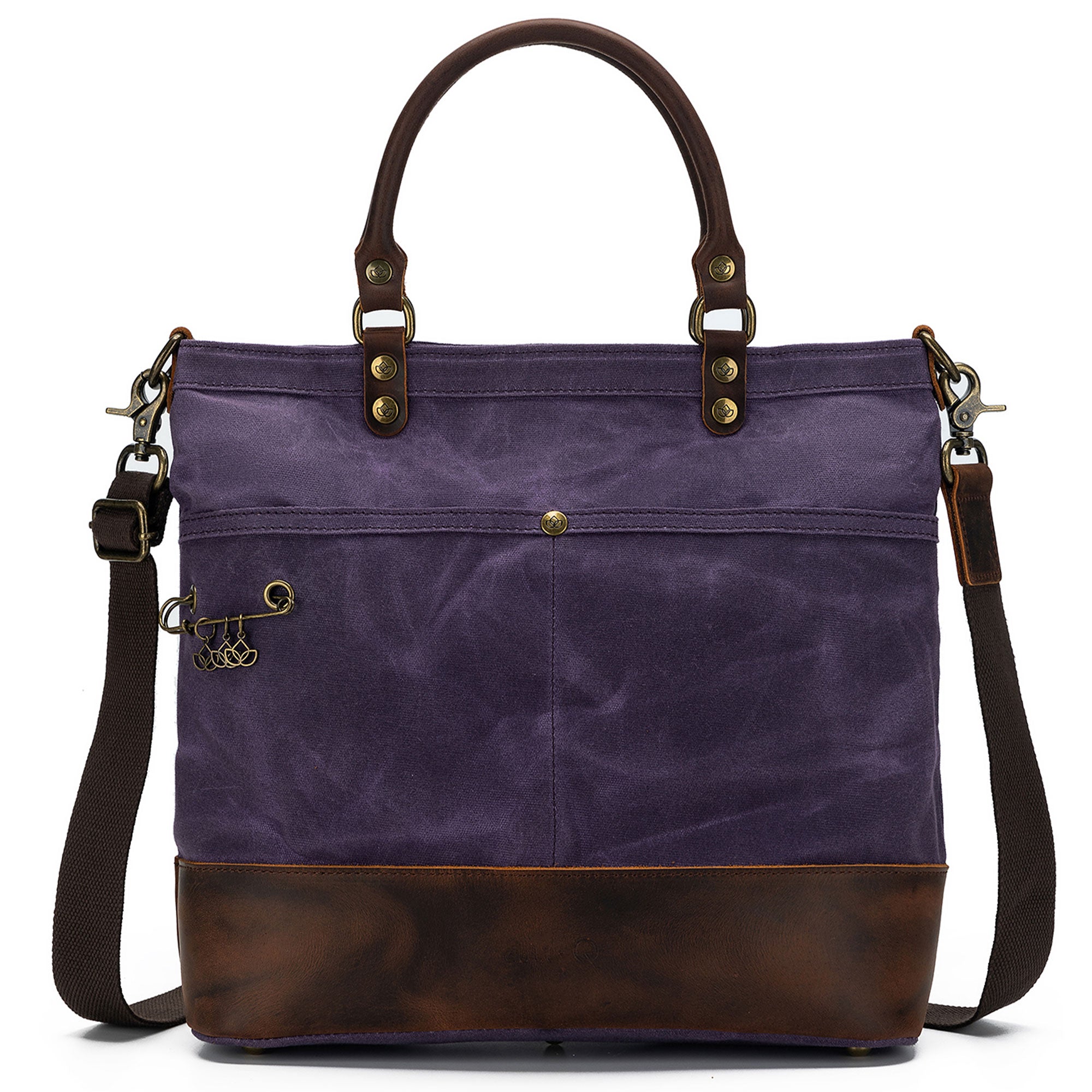 della Q Maker's Purple Canvas Tote for Knitters and Crocheters