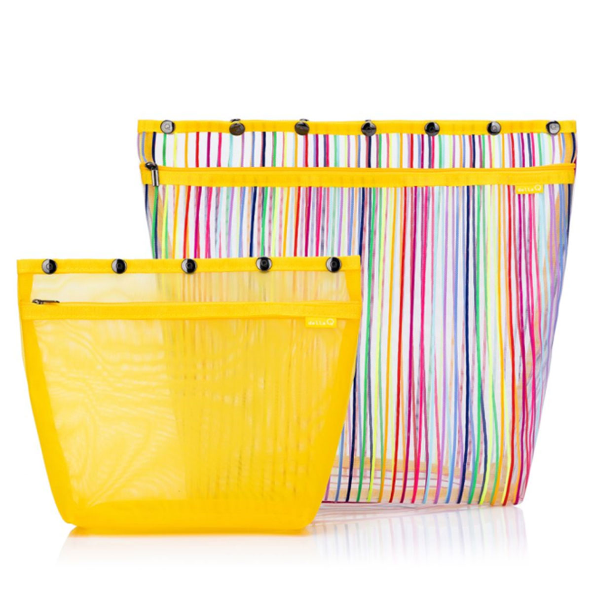 Della Q Oh Snap - Stunning Rainbow Yellow Standing Project Bag - L/XL