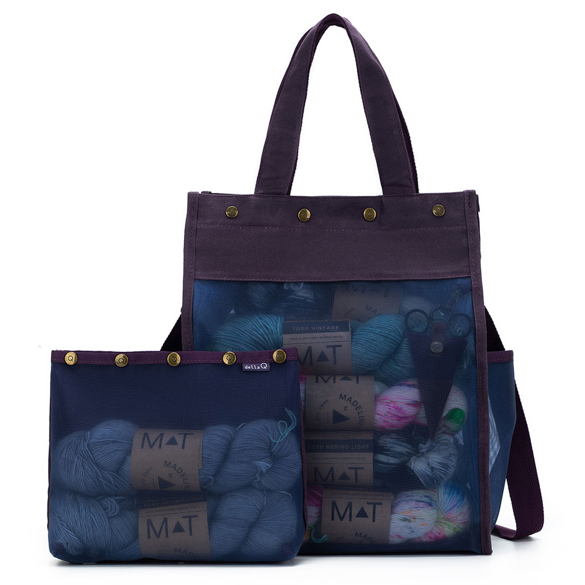 della Q Maker's Purple Tall Mesh Tote - Ideal for Crafting