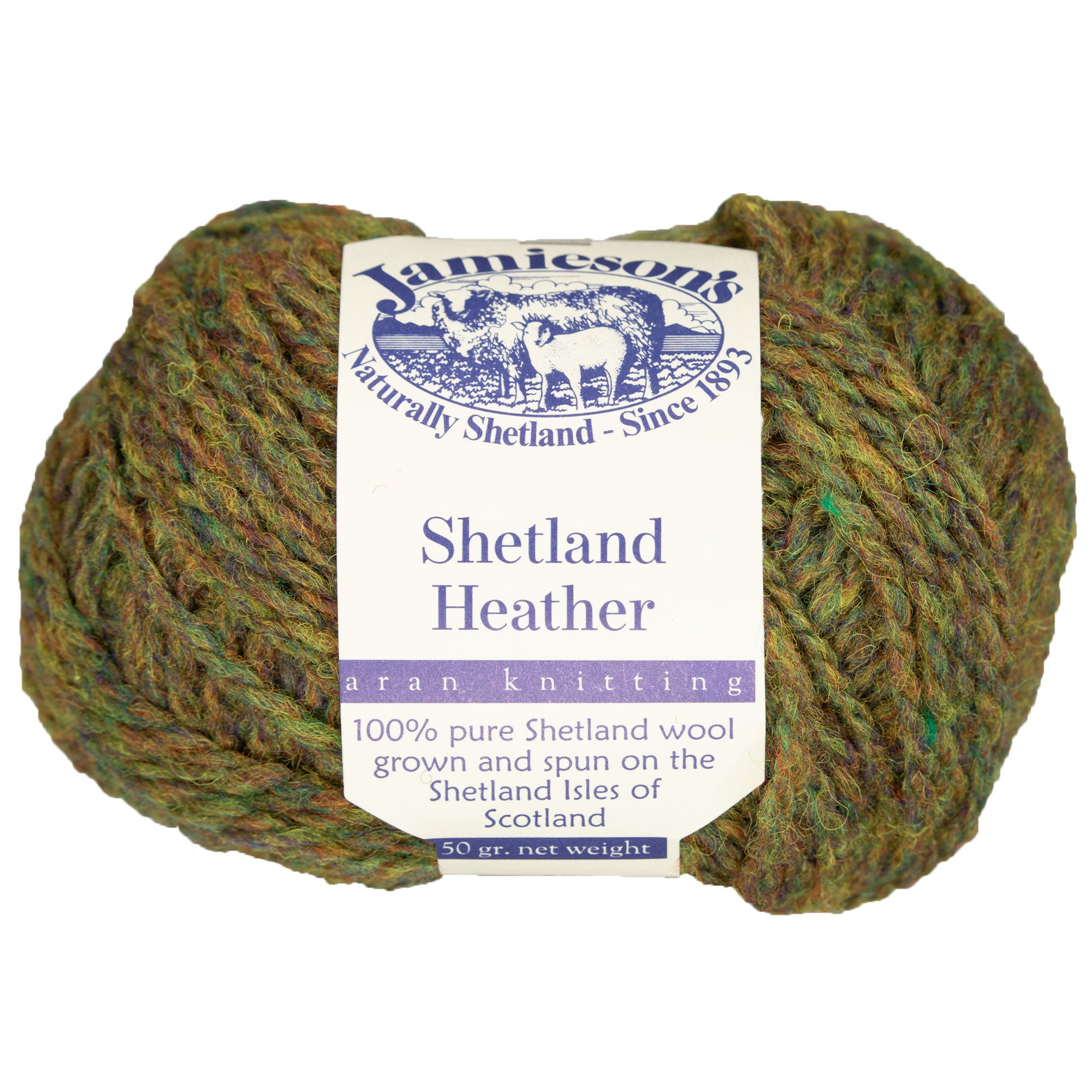 Jamieson's of Shetland Premium Heather Aran Yarn - 998 Autumn: Ideal for Heirloom Knits