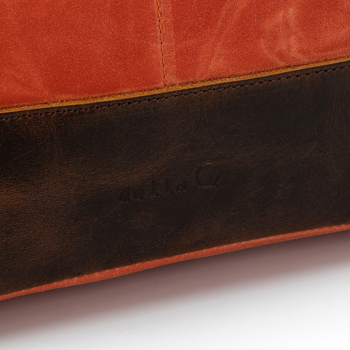 della Q Maker's Stylish Orange Canvas Tote for Knitters and Crocheters