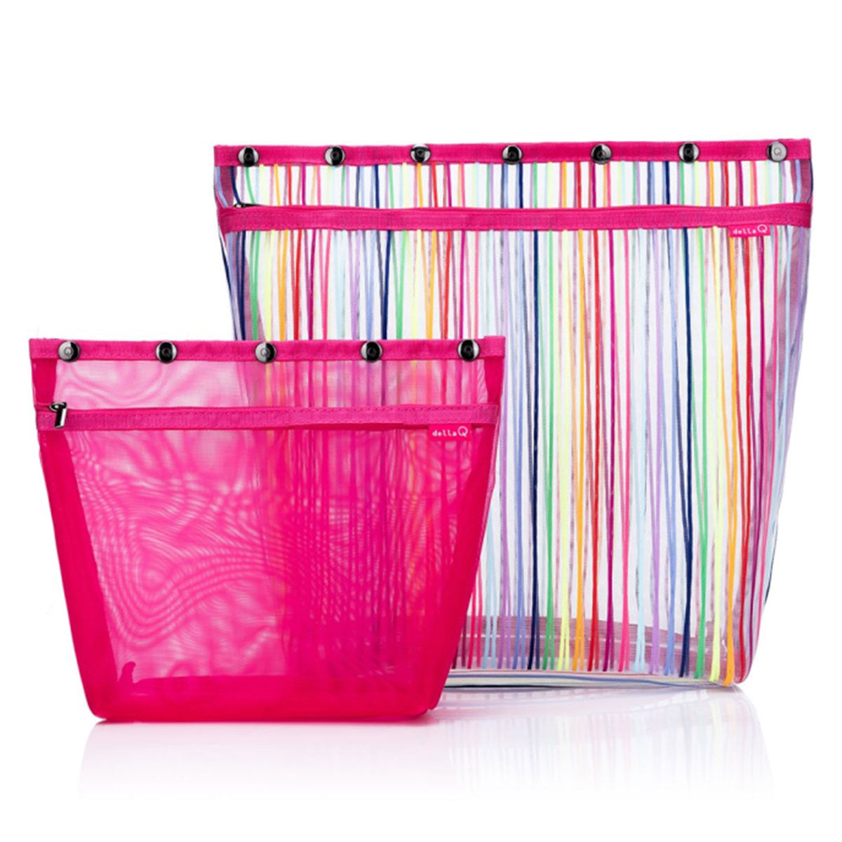 della Q Oh Snap - Vibrant Rainbow Pink Standing Project Bag - L/XL