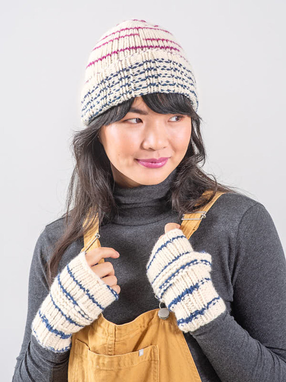 Berroco Fall 2022 Collection Patterns - Ciel Cozy Hat and Mitts Set - Instant PDF Download