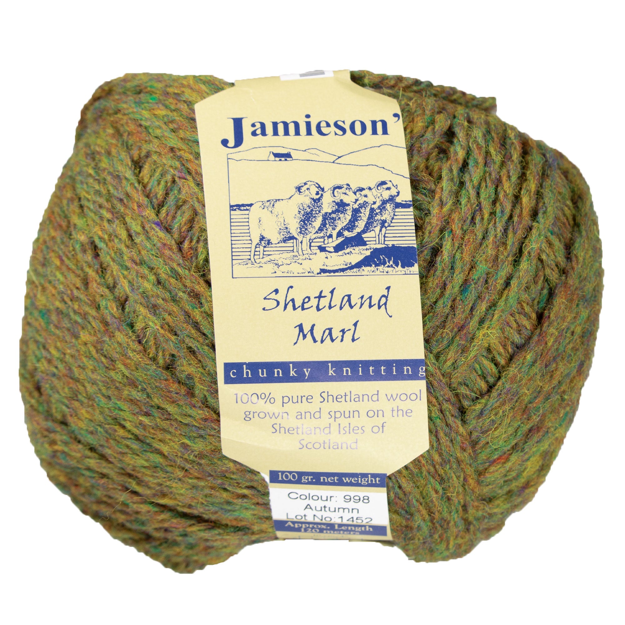 Jamieson's of Shetland Marl Chunky Yarn - 998 Autumn - Ideal for Bulky Knit and Crochet