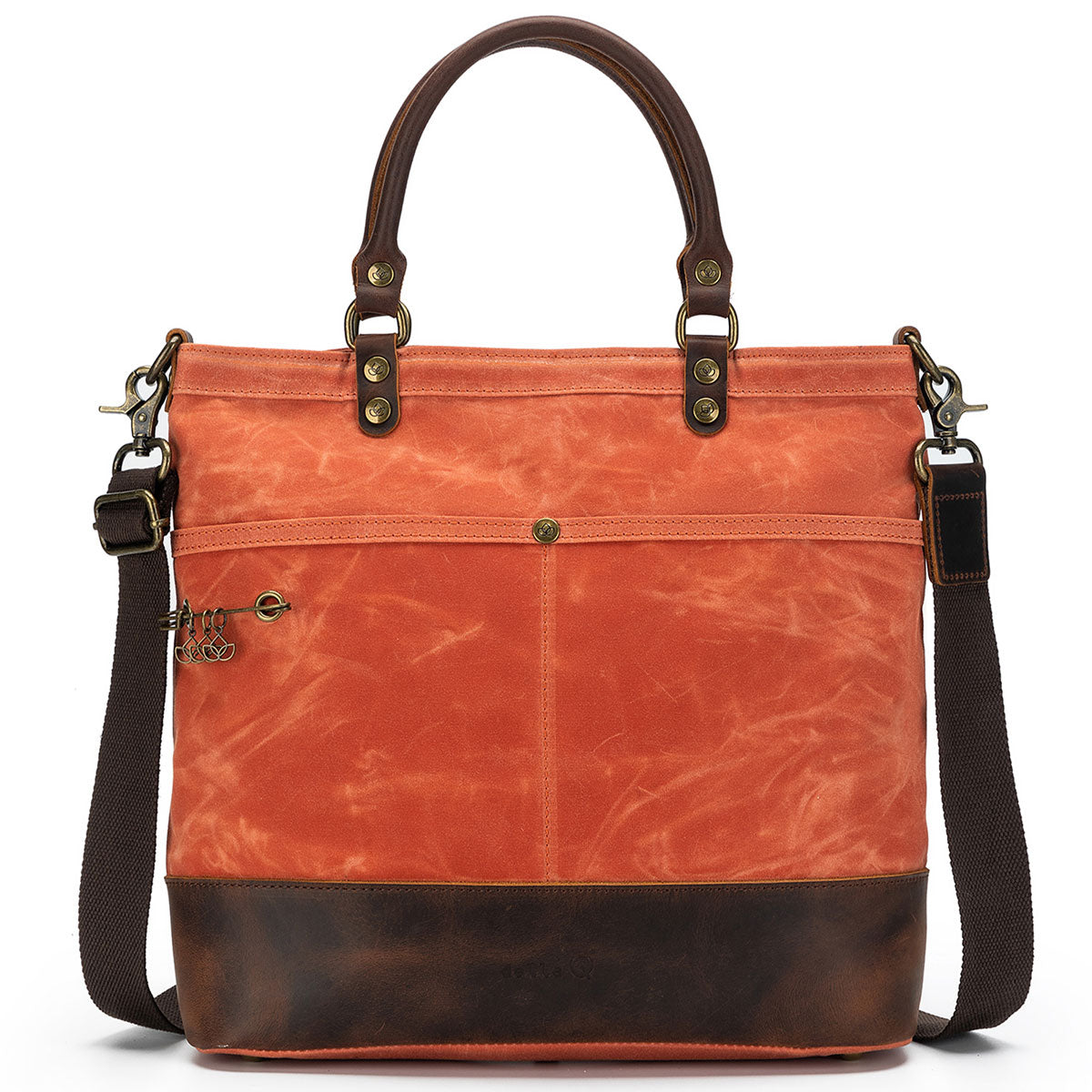 della Q Maker's Stylish Orange Canvas Tote for Knitters and Crocheters