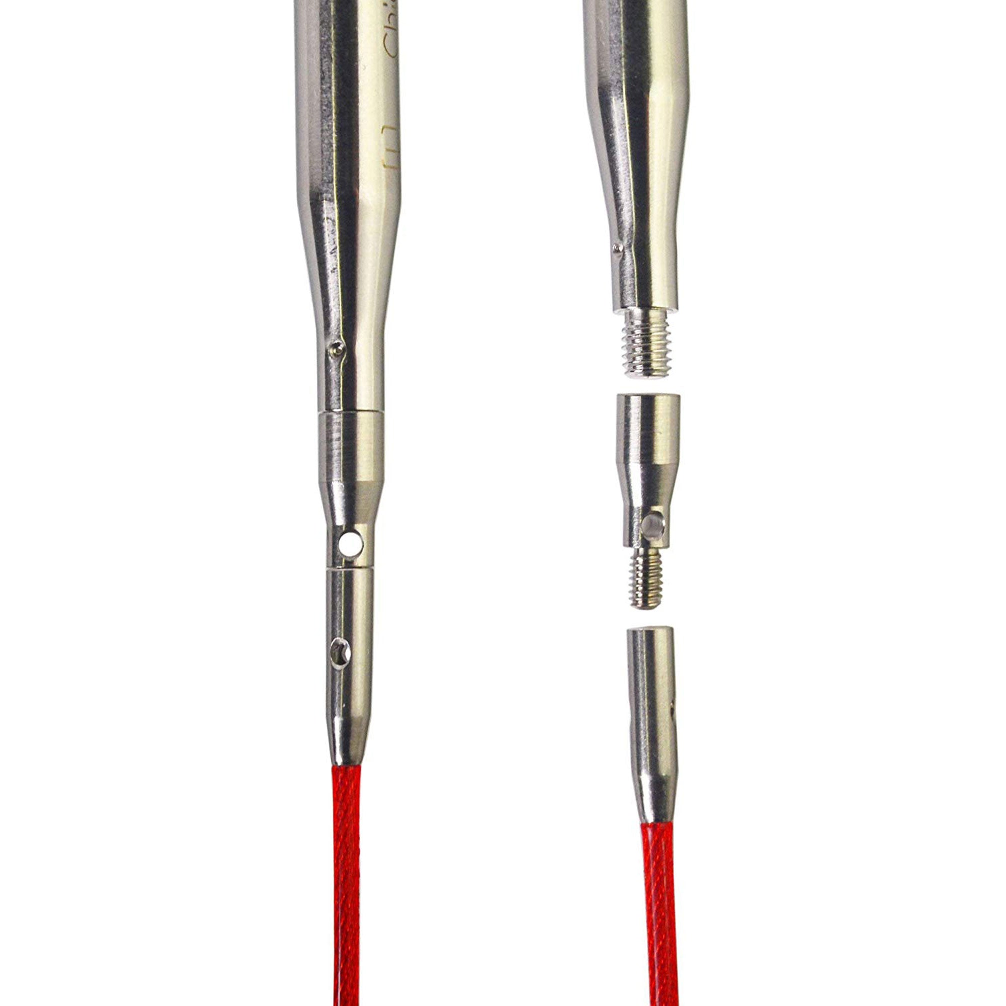 ChiaoGoo Premium Interchangeable Adapters - [S] Tip to Mini Cable (2501-AM) for Seamless Knitting
