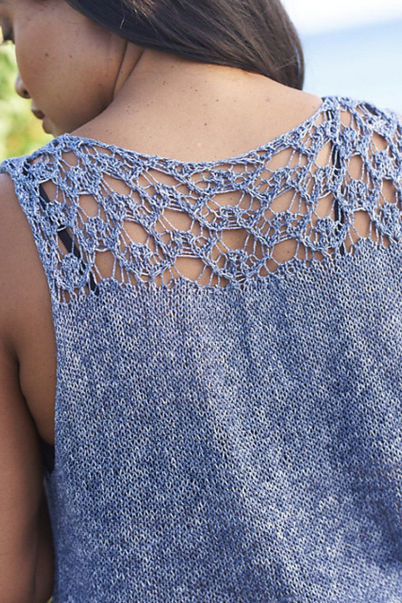 Berroco Mantra Stonewash Collection - Newbury Knit Pattern PDF Download - Loose V - Neck Silk Tank