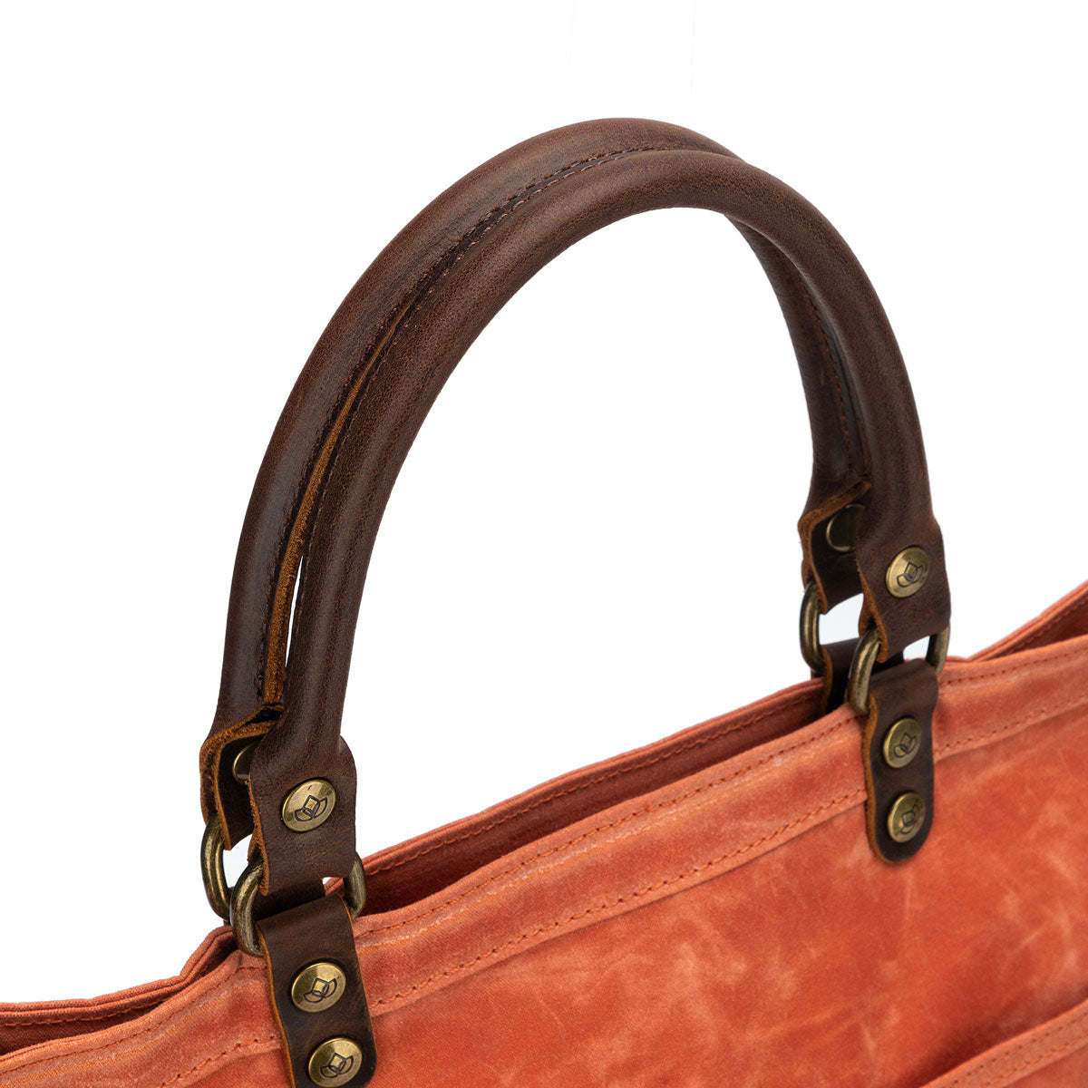della Q Maker's Stylish Orange Canvas Tote for Knitters and Crocheters