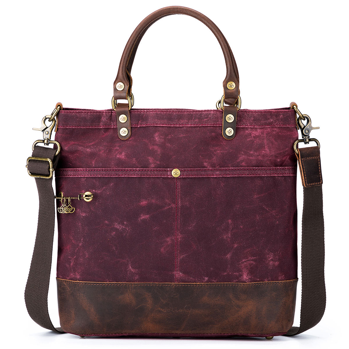 della Q Maker's Premium Red Canvas Tote for Knitters and Crocheters