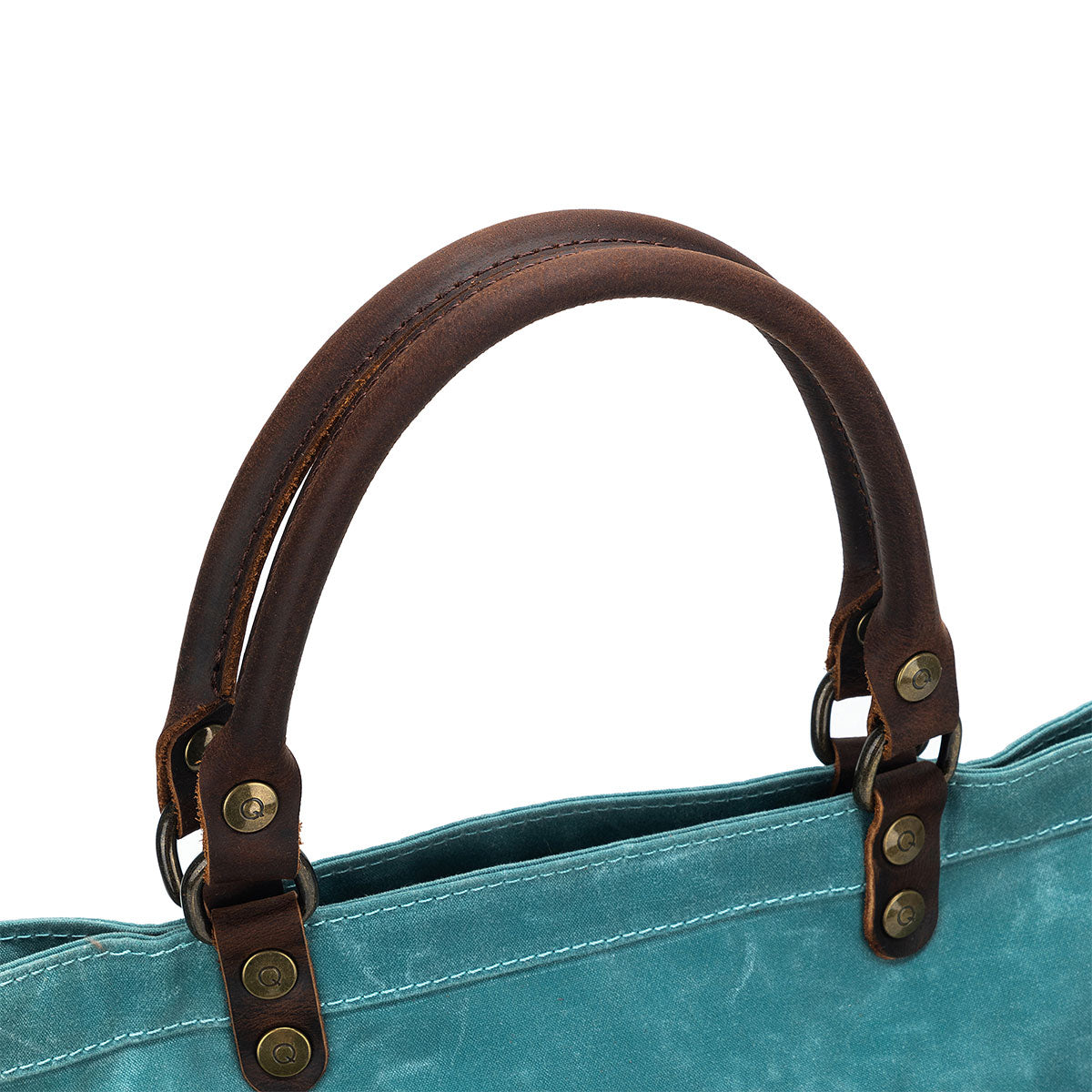 della Q Maker's Premium Canvas Tote in Teal for Knitters and Crocheters