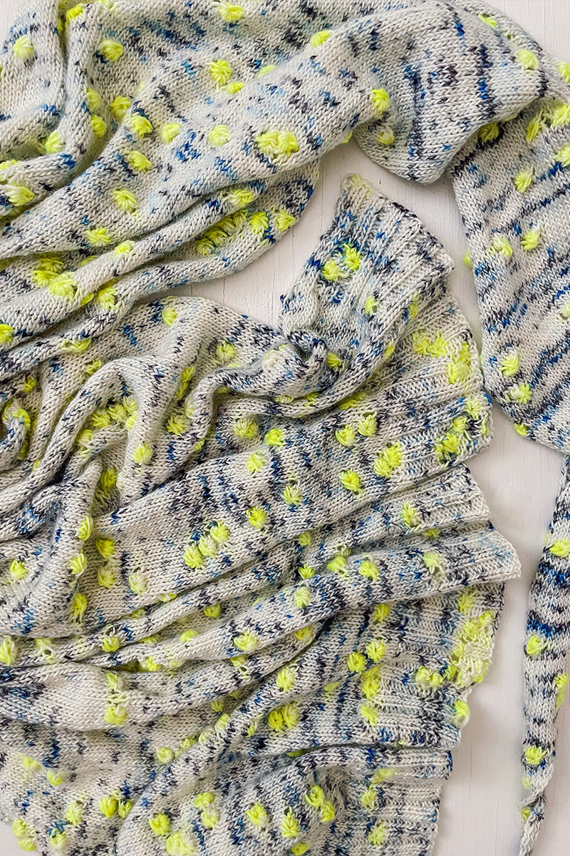 Barker Wool Float Shawl Kit - Unique Assigned Pooling Project in Comic Book Art Color