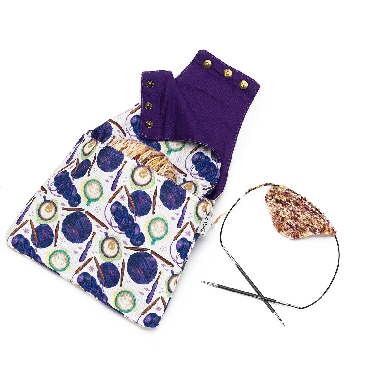della Q Nora Wrist Bag 1300 - 1: Stylish Fabric Print & Yarn Bombing Collection