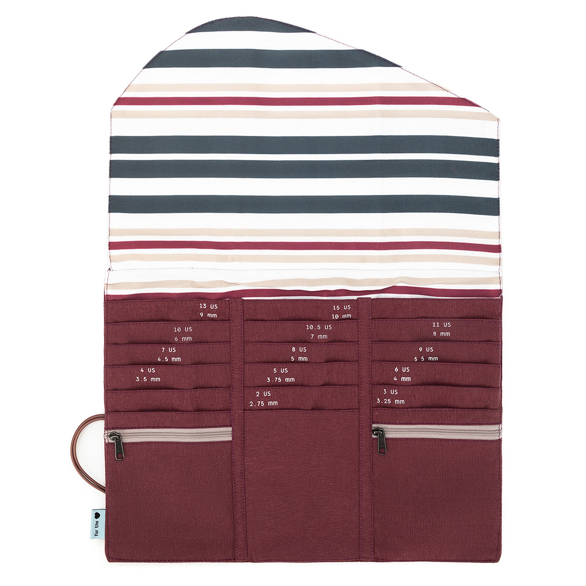 della Q Tri-Fold Circular Needle Case 1145 - Linen Wine - Ideal Storage for Knitting Needles