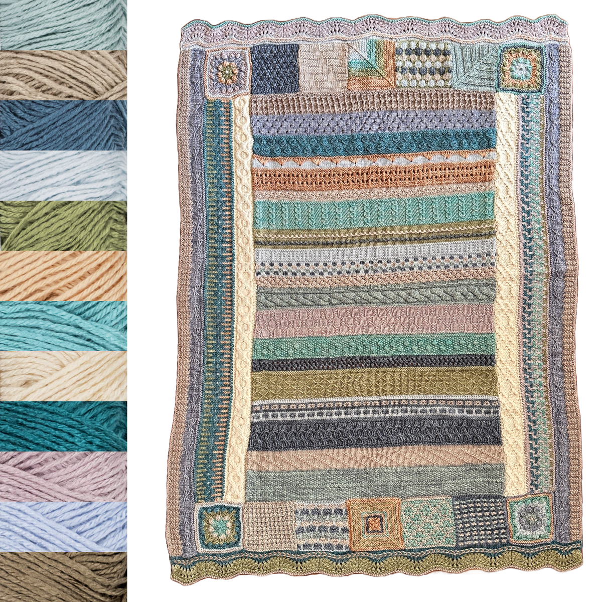 Jimmy Beans Wool 2025 Knit Blanket Club Kits - Beanstalk Worsted Yarn in Beachy Keen Color for Cozy Blanket Making
