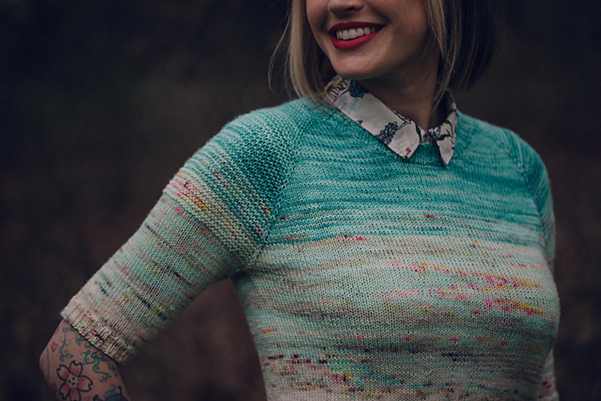 Andrea Mowry Drea Renee Knits - So Faded Seamless Top - Down Sweater Patterns
