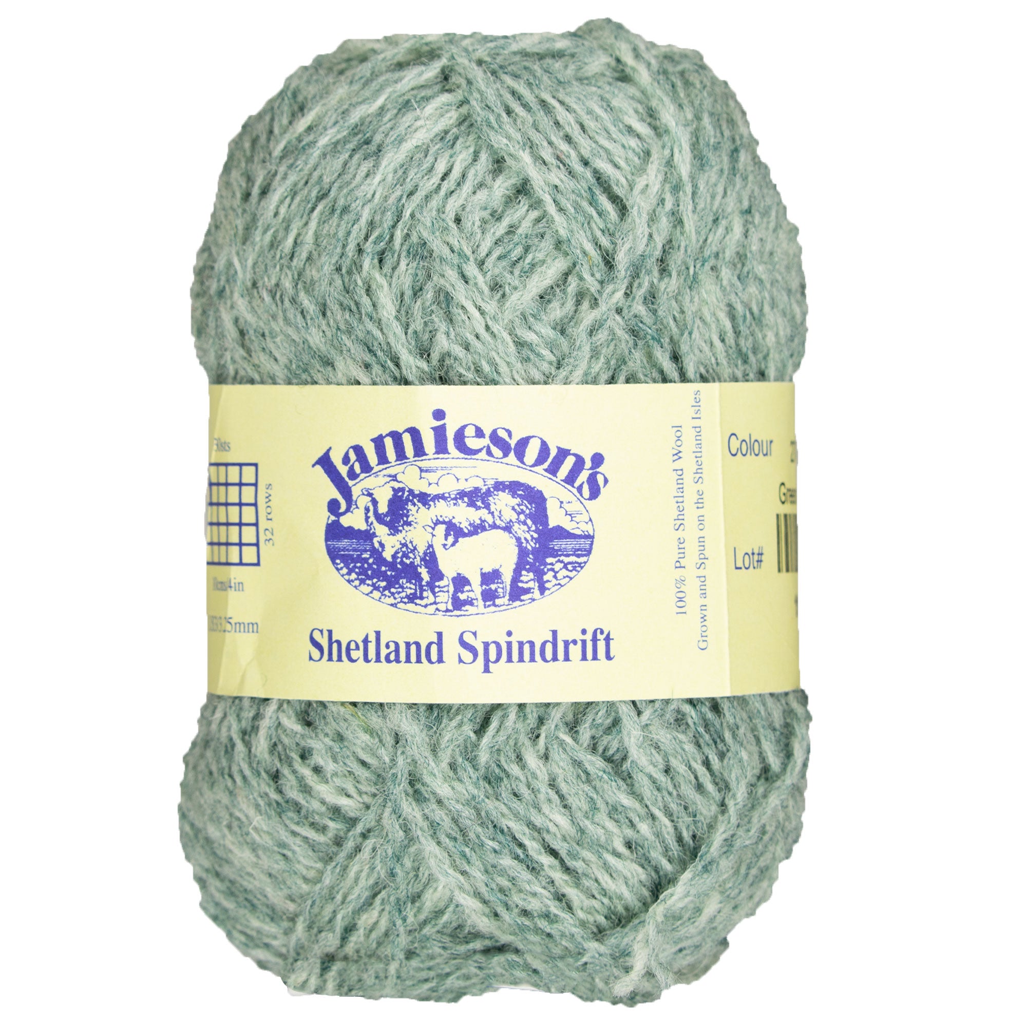 Jamieson's of Shetland Spindrift 2-Ply Yarn - 274 Green Mist, Ideal for Colorwork Projects