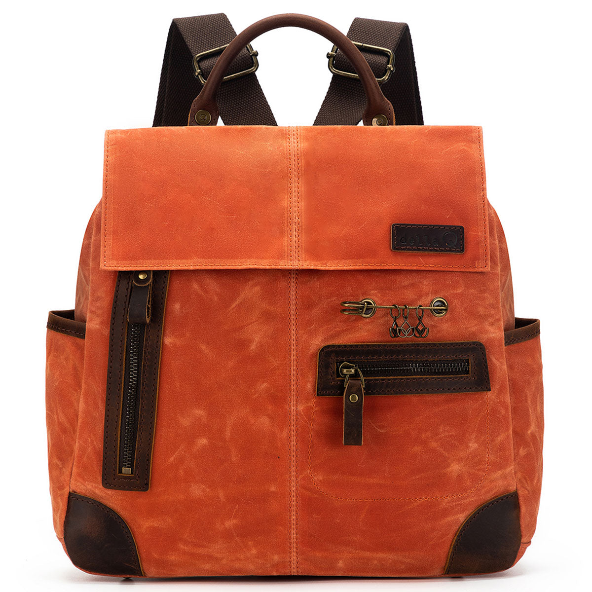 della Q Maker's Stylish Orange Midi Backpack for Crafting Enthusiasts