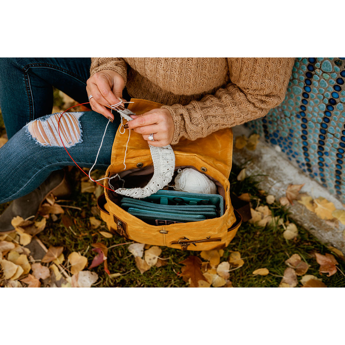della Q Maker's Mustard Midi Backpack - Ideal for Crafting Projects