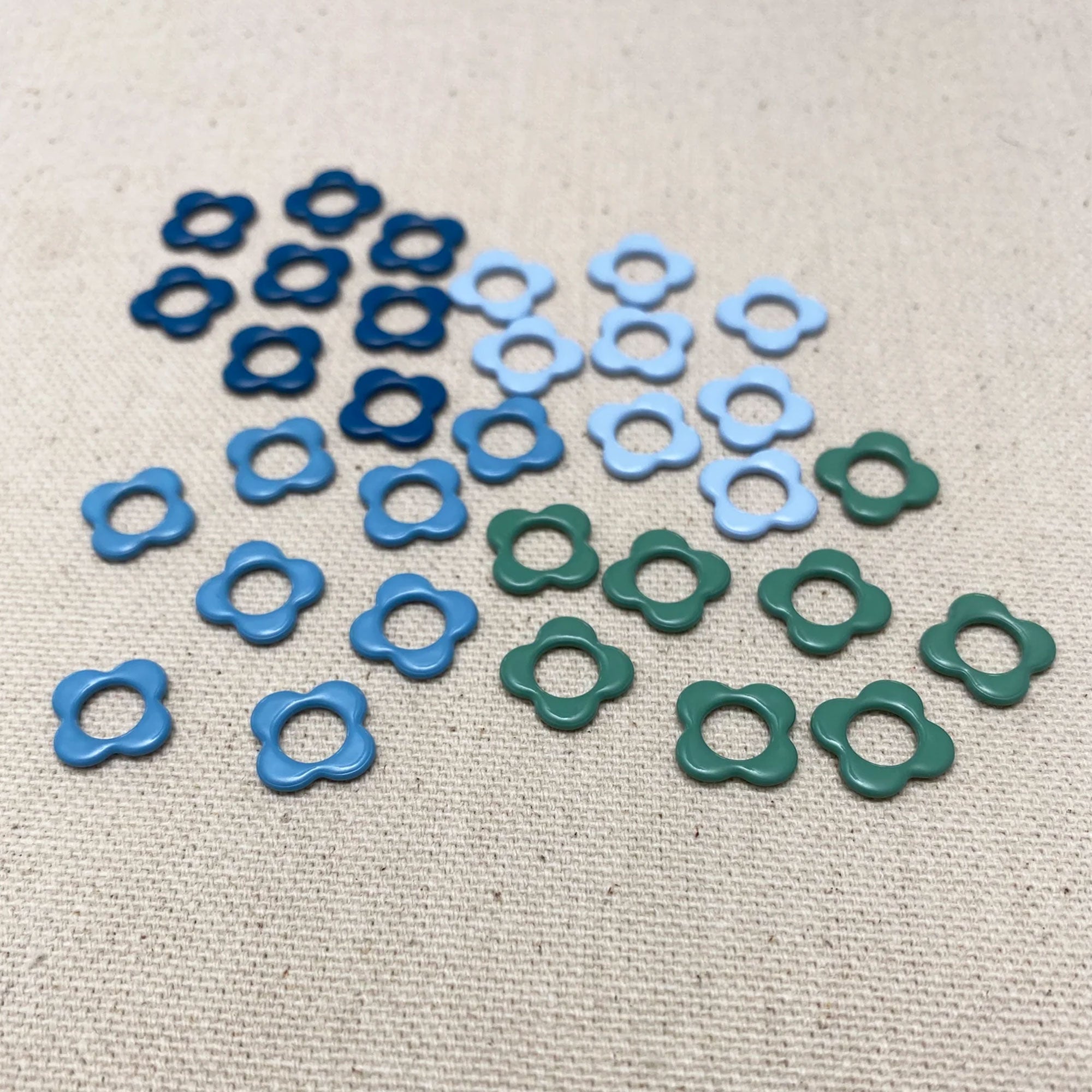 Allstitch Studio Small Seamless Flower - Cool Tones Stitch Markers for Knitting and Crocheting