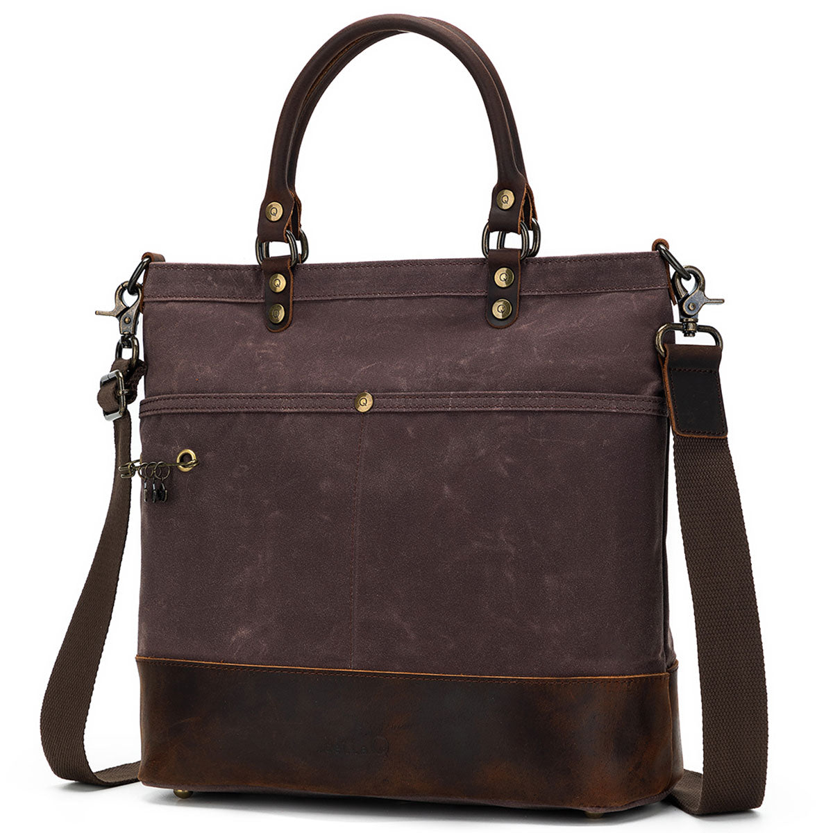 della Q Maker's Cocoa Canvas Tote for Knitters and Crocheters