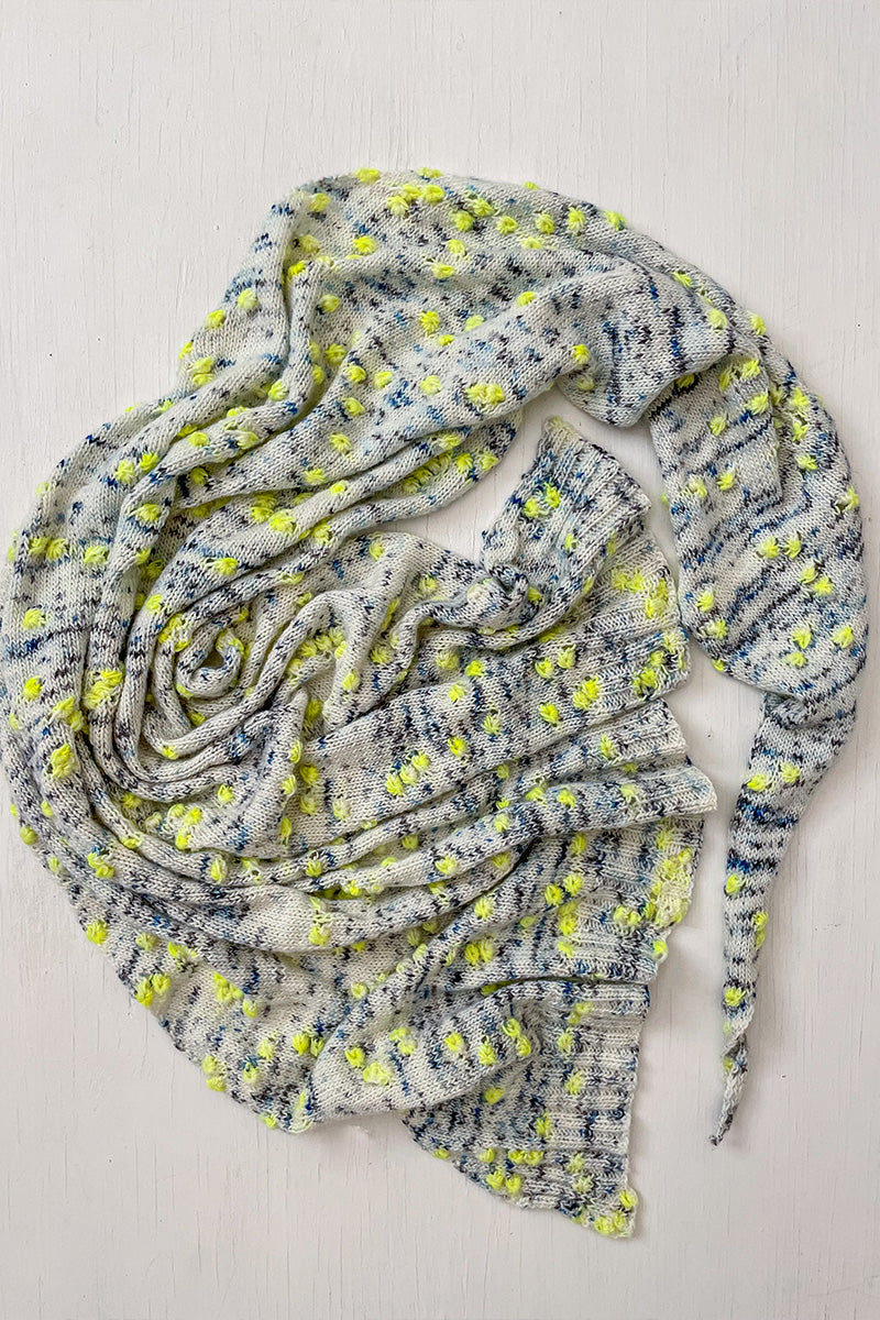 Barker Wool Float Shawl Kit - Unique Assigned Pooling Project in Comic Book Art Color