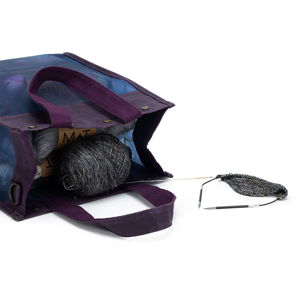 della Q Maker's Purple Tall Mesh Tote - Ideal for Crafting